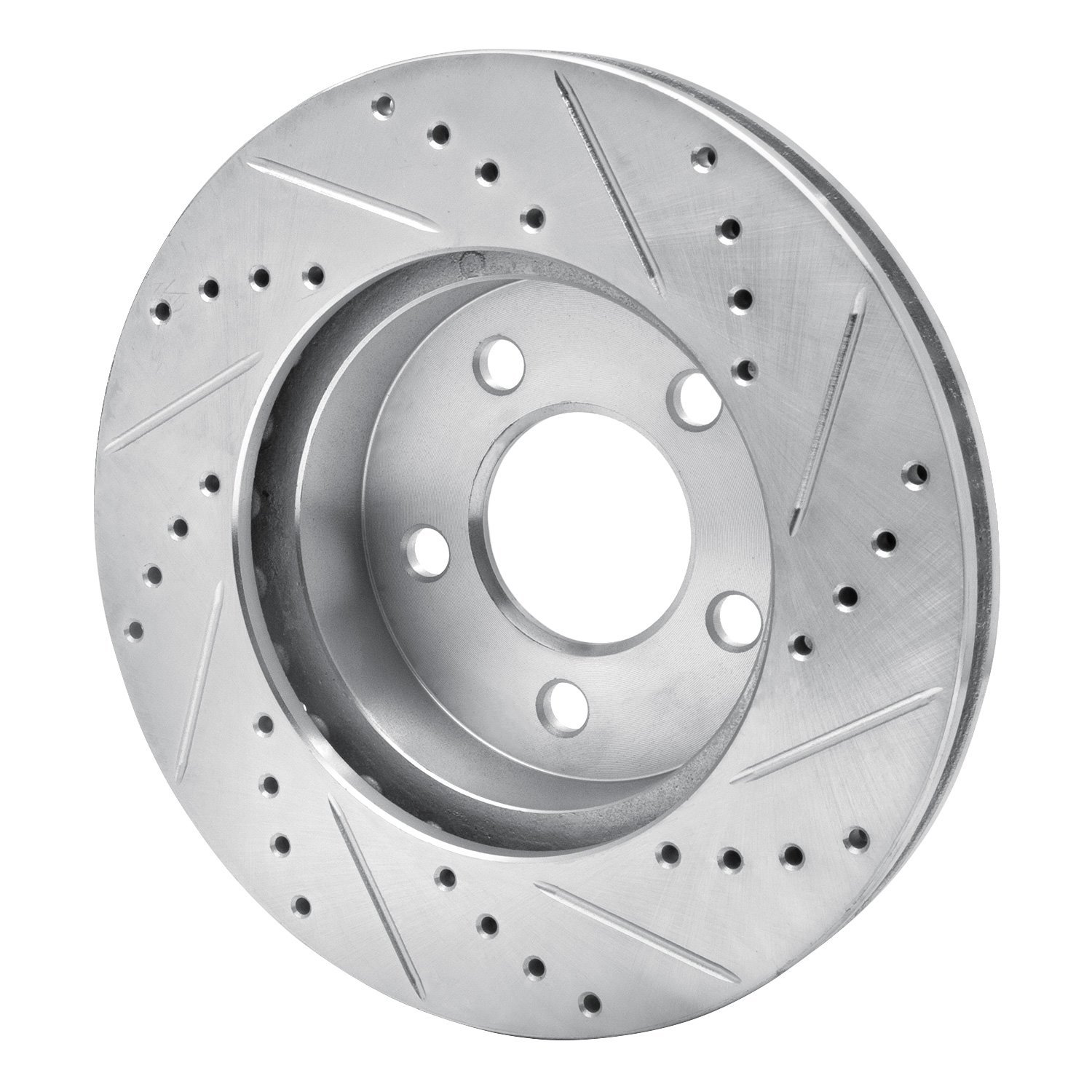 631-42027L Drilled/Slotted Brake Rotor [Silver], 2002-2007 Mopar, Position: Front Left