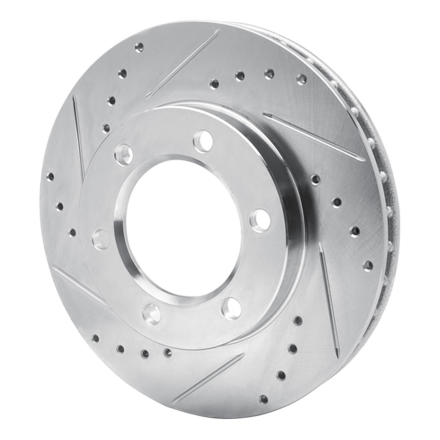 631-42031L Drilled/Slotted Brake Rotor [Silver], 1971-1991 Multiple Makes/Models, Position: Front Left