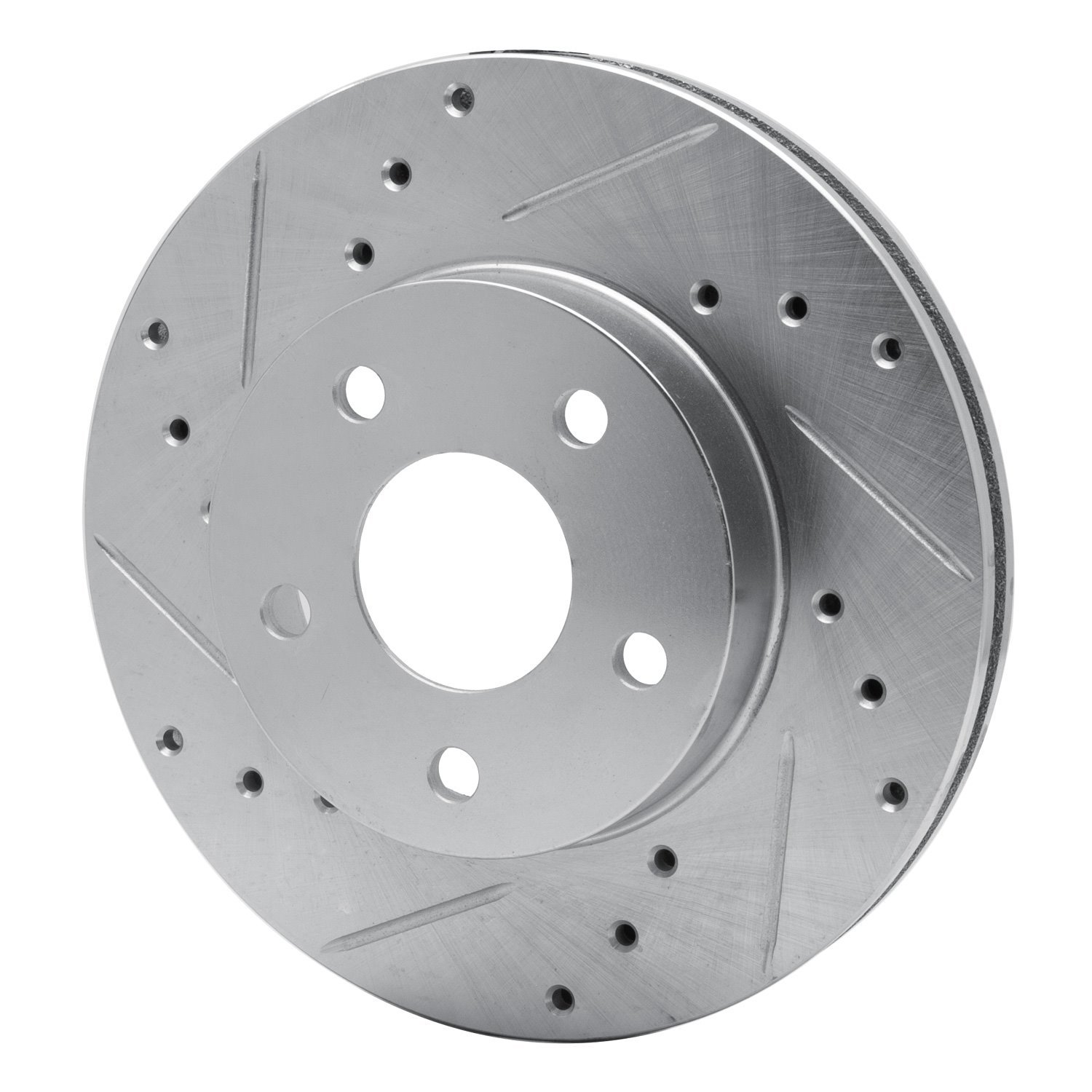 631-45002L Drilled/Slotted Brake Rotor [Silver], 1980-1989 GM, Position: Front Left
