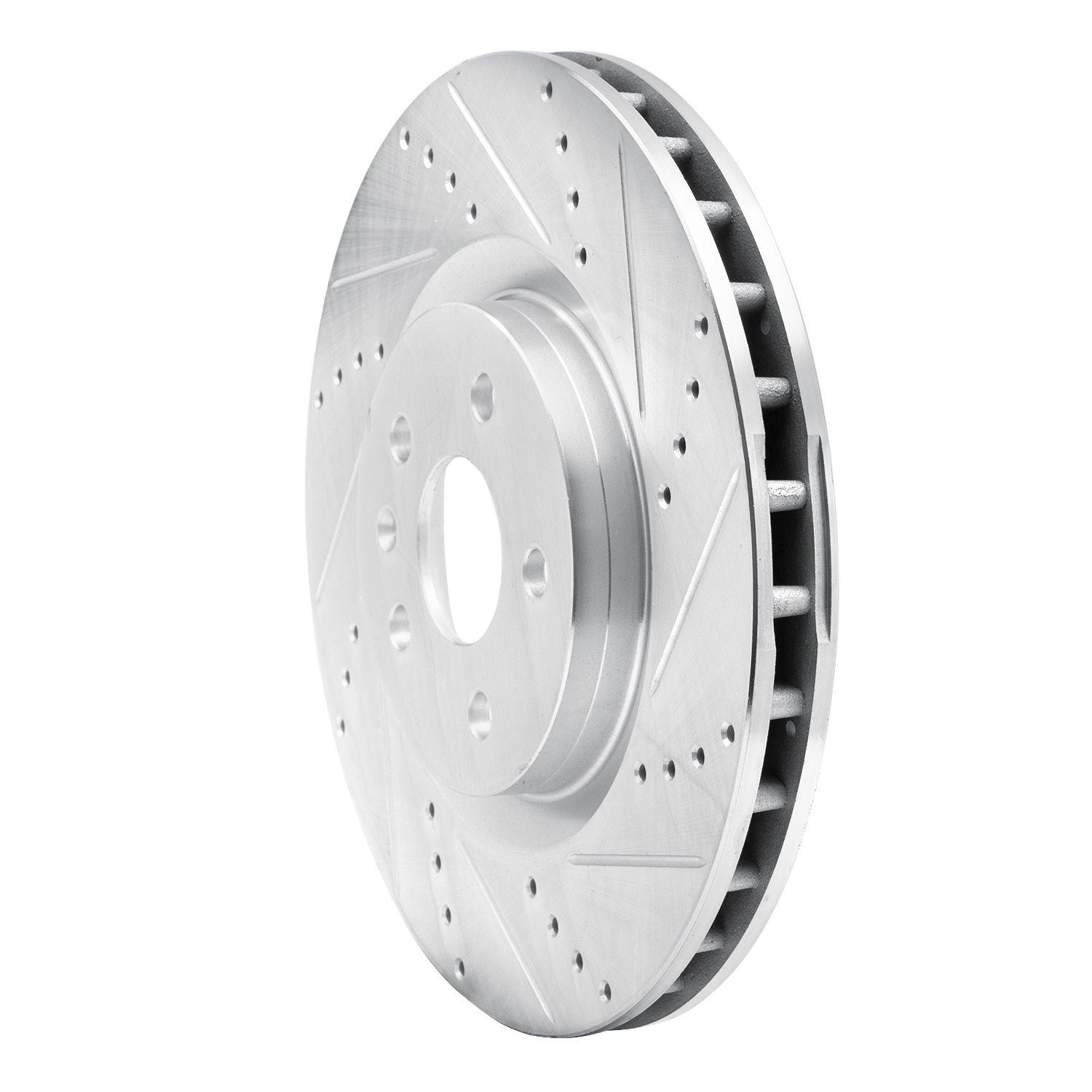 631-45017R Drilled/Slotted Brake Rotor [Silver], 2009-2017 GM, Position: Front Right