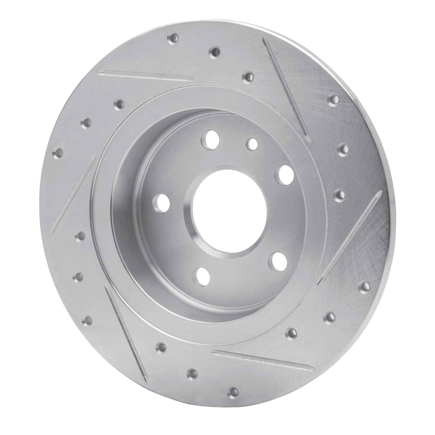 631-45018L Drilled/Slotted Brake Rotor [Silver], Fits Select GM, Position: Rear Left