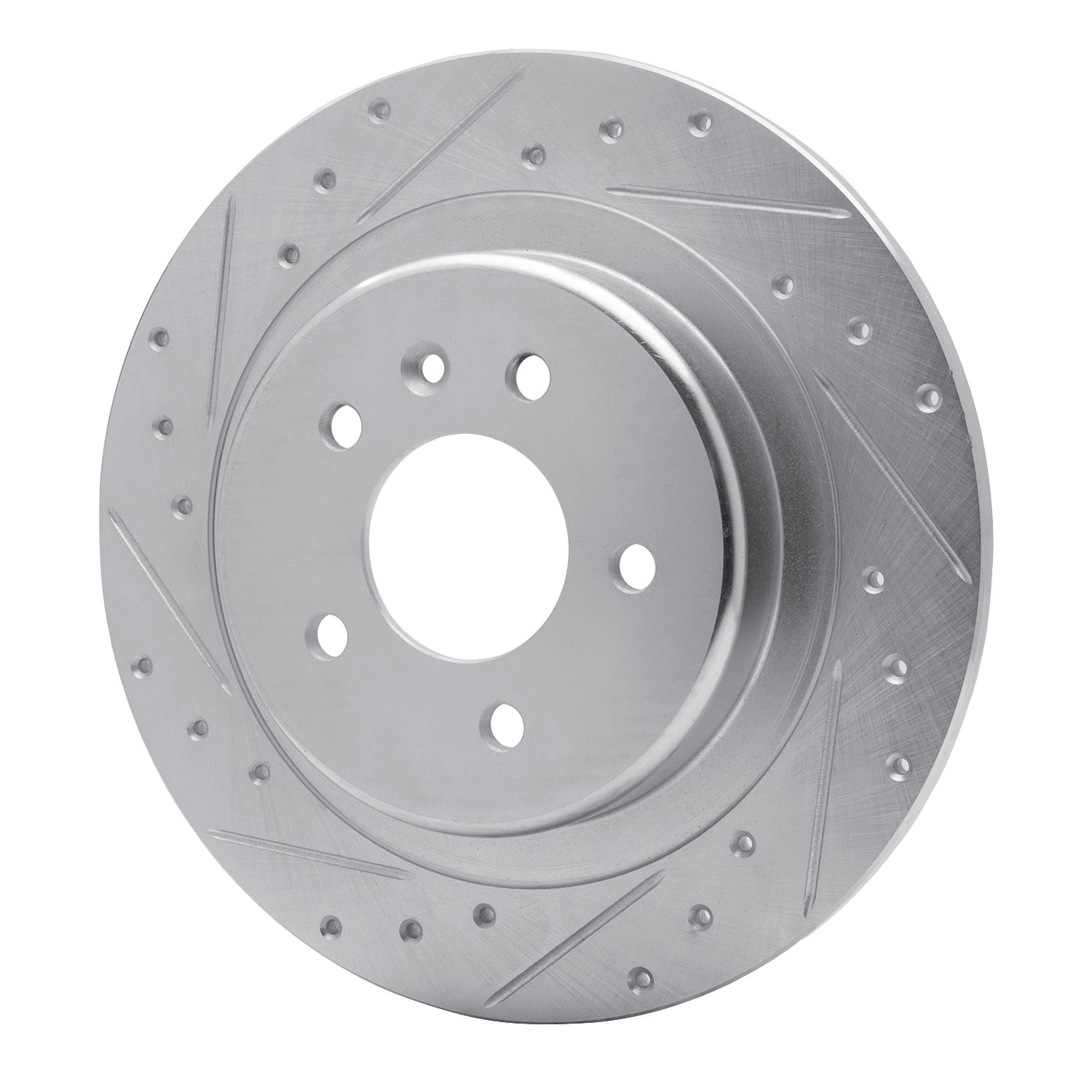 631-45022L Drilled/Slotted Brake Rotor [Silver], 2016-2018 GM, Position: Rear Left