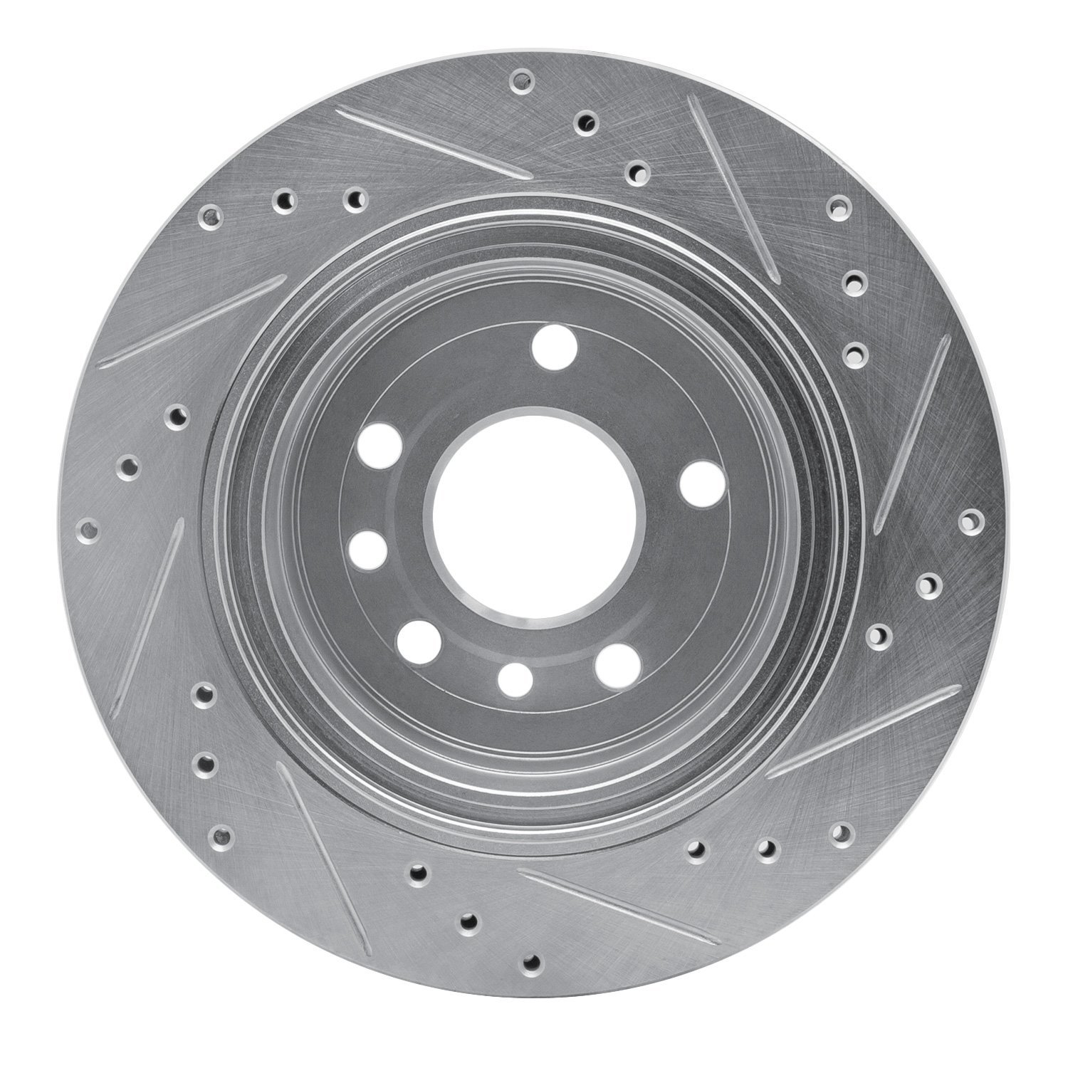 631-46002L Drilled/Slotted Brake Rotor [Silver], 2001-2001 GM, Position: Rear Left