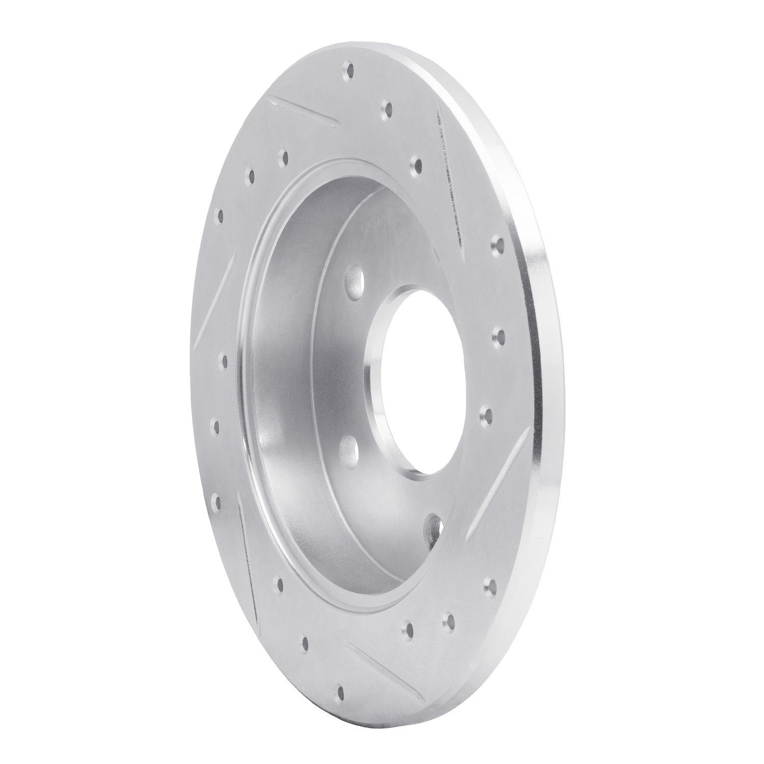 631-46003L Drilled/Slotted Brake Rotor [Silver], 1986-1992 GM, Position: Rear Left