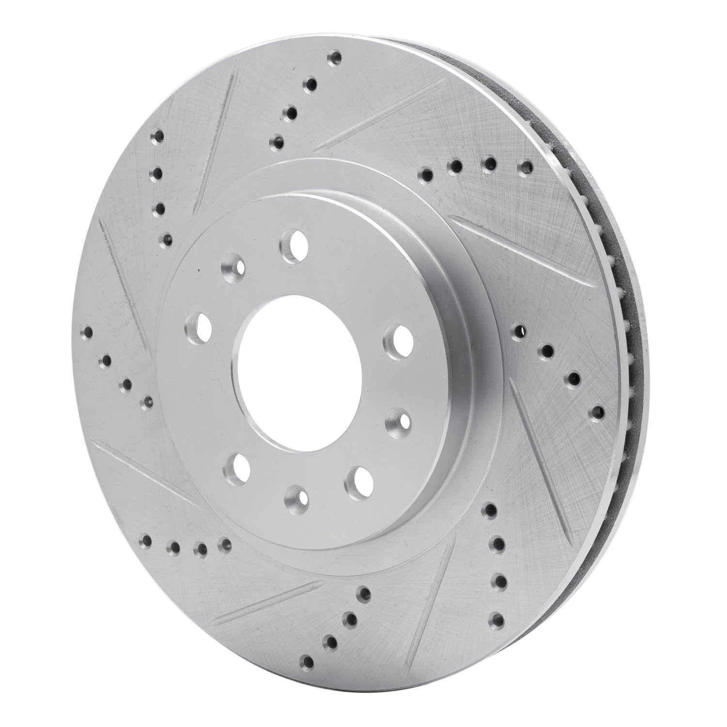 631-46012L Drilled/Slotted Brake Rotor [Silver], 2003-2007 GM, Position: Front Left