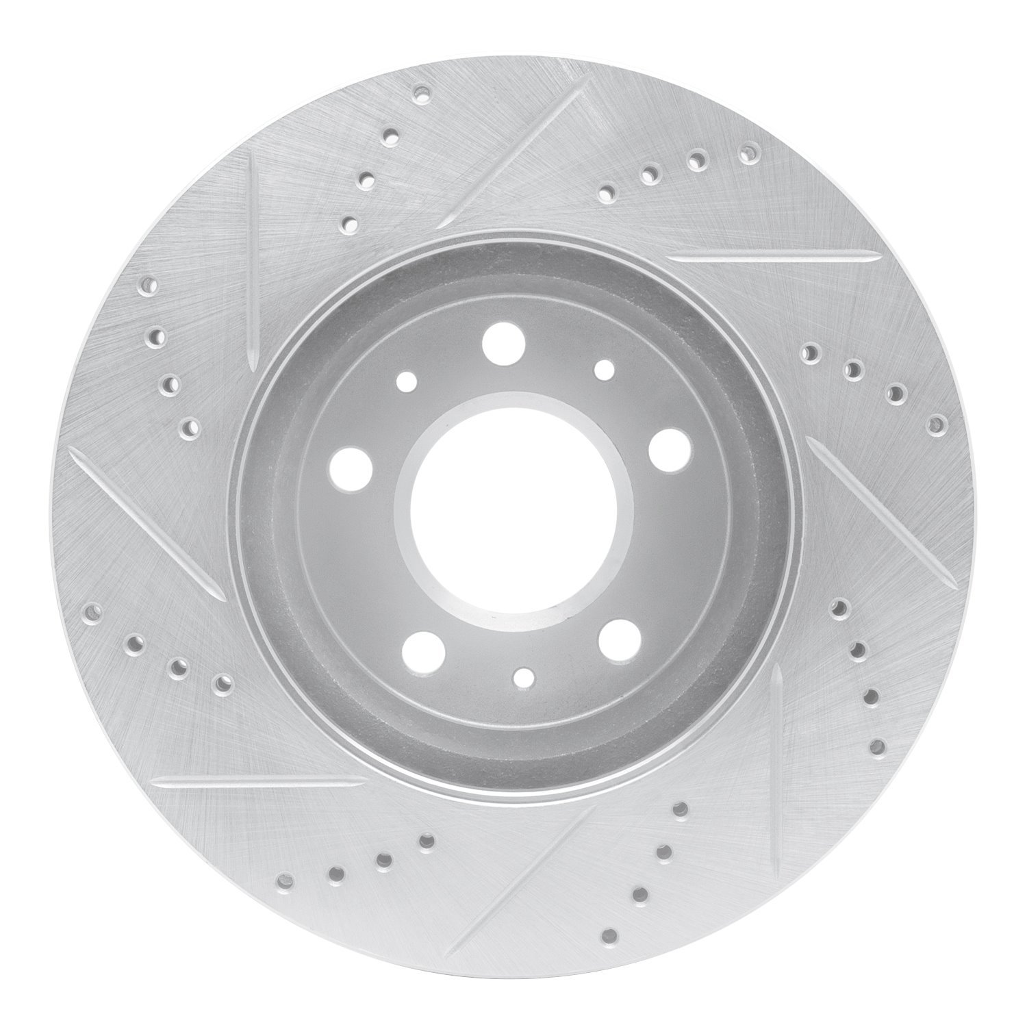 631-46013R Drilled/Slotted Brake Rotor [Silver], 2003-2008 GM, Position: Front Right