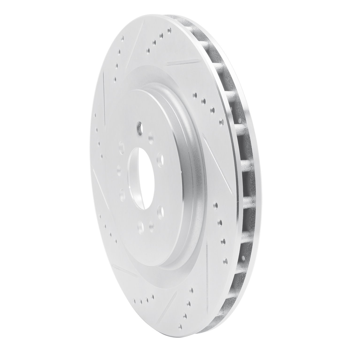 631-46016L Drilled/Slotted Brake Rotor [Silver], 2004-2011 GM, Position: Rear Left