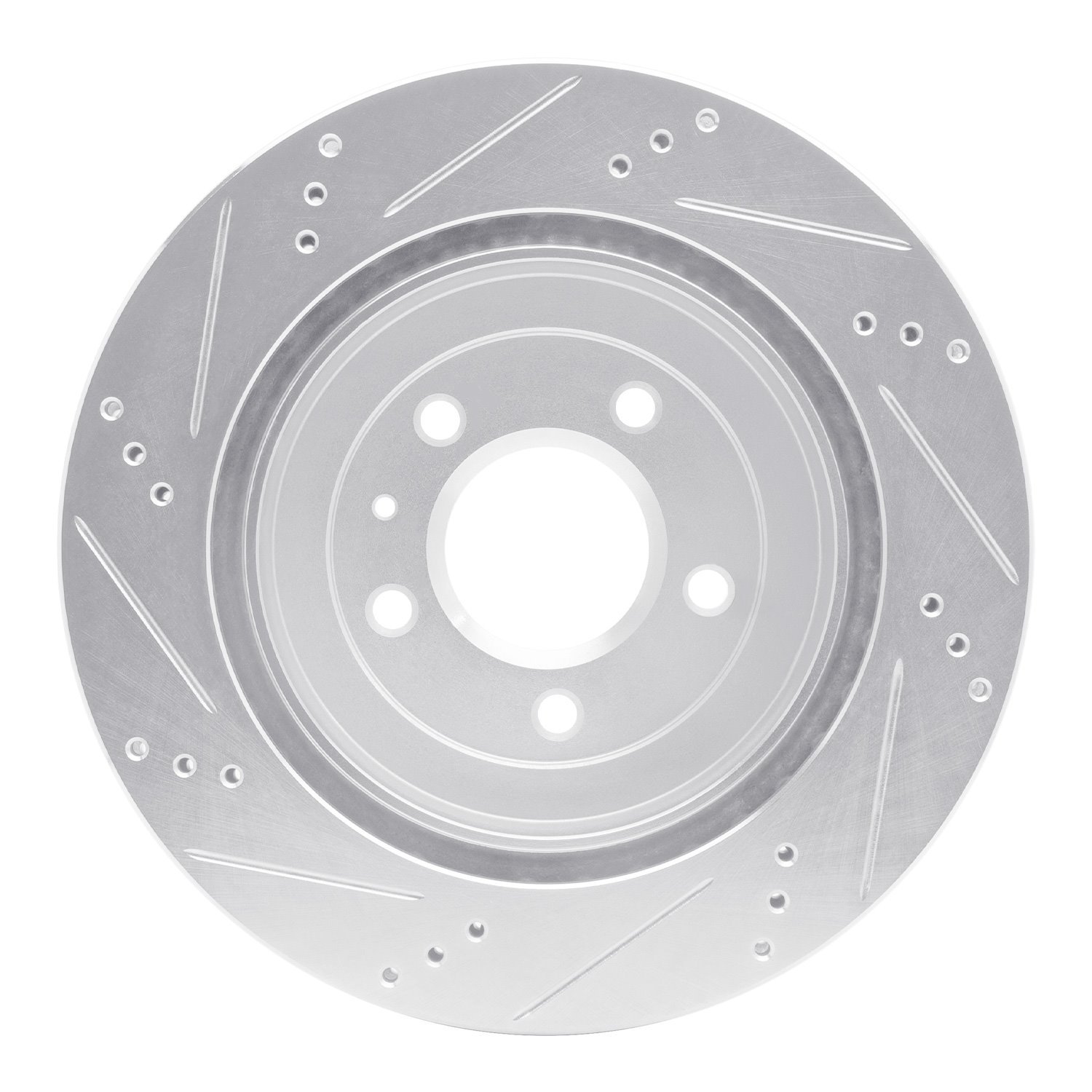 631-46020R Drilled/Slotted Brake Rotor [Silver], 2005-2011 GM, Position: Rear Right