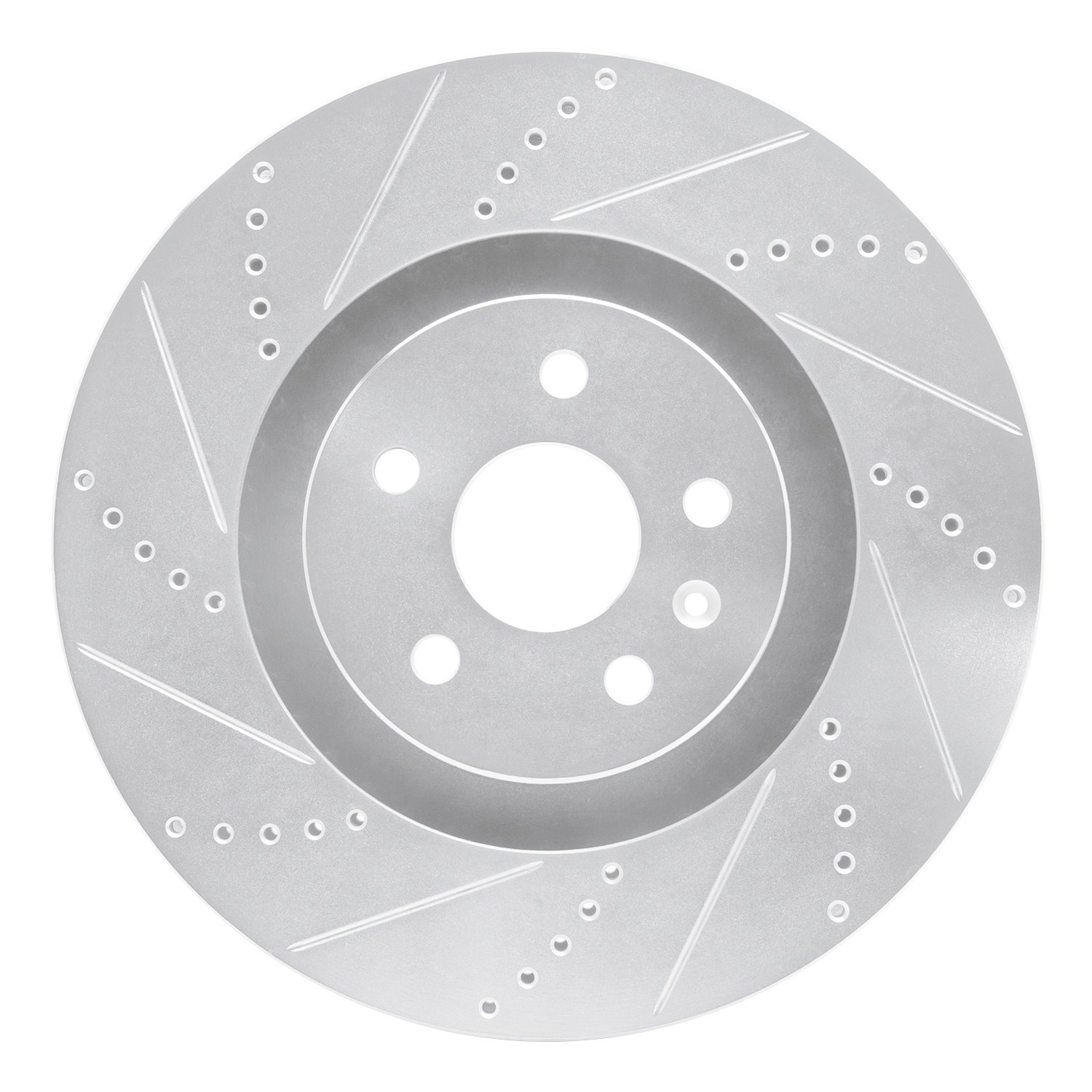 631-46029L Drilled/Slotted Brake Rotor [Silver], 2009-2015 GM, Position: Front Left