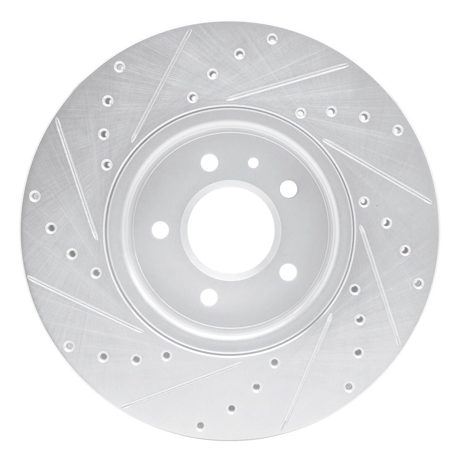 631-46035R Drilled/Slotted Brake Rotor [Silver], Fits Select GM, Position: Front Right