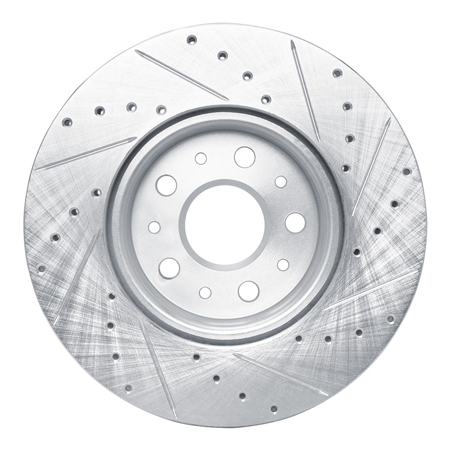 631-46038L Drilled/Slotted Brake Rotor [Silver], 2014-2020 GM, Position: Front Left