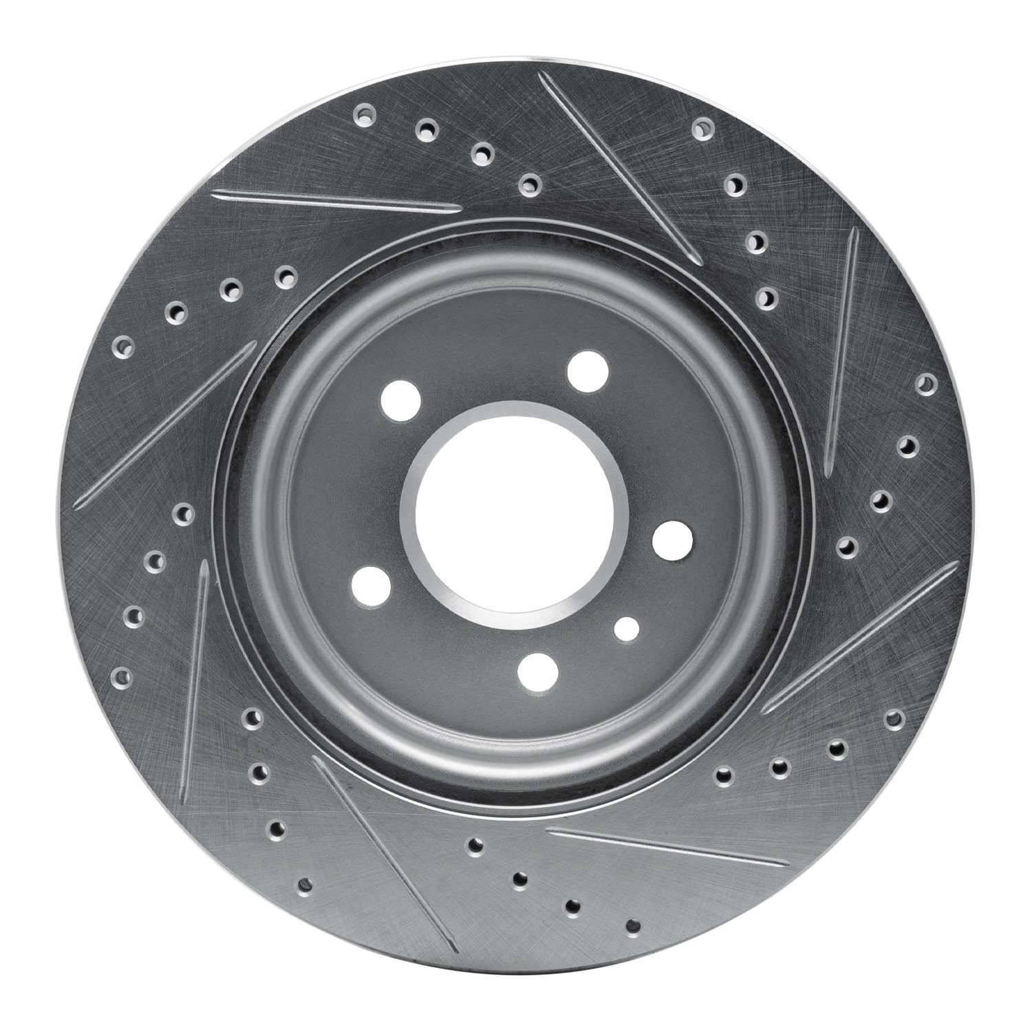 631-46041L Drilled/Slotted Brake Rotor [Silver], 2016-2020 GM, Position: Rear Left