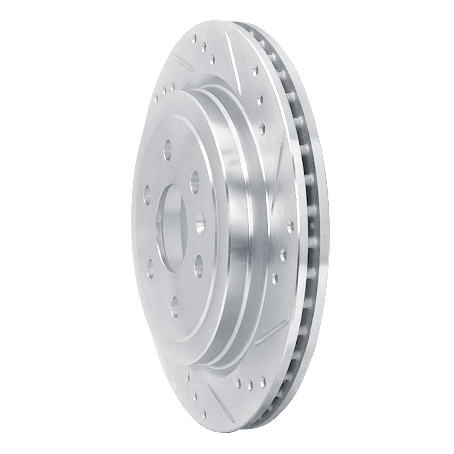 631-46045R Drilled/Slotted Brake Rotor [Silver], 2010-2016 GM, Position: Rear Right