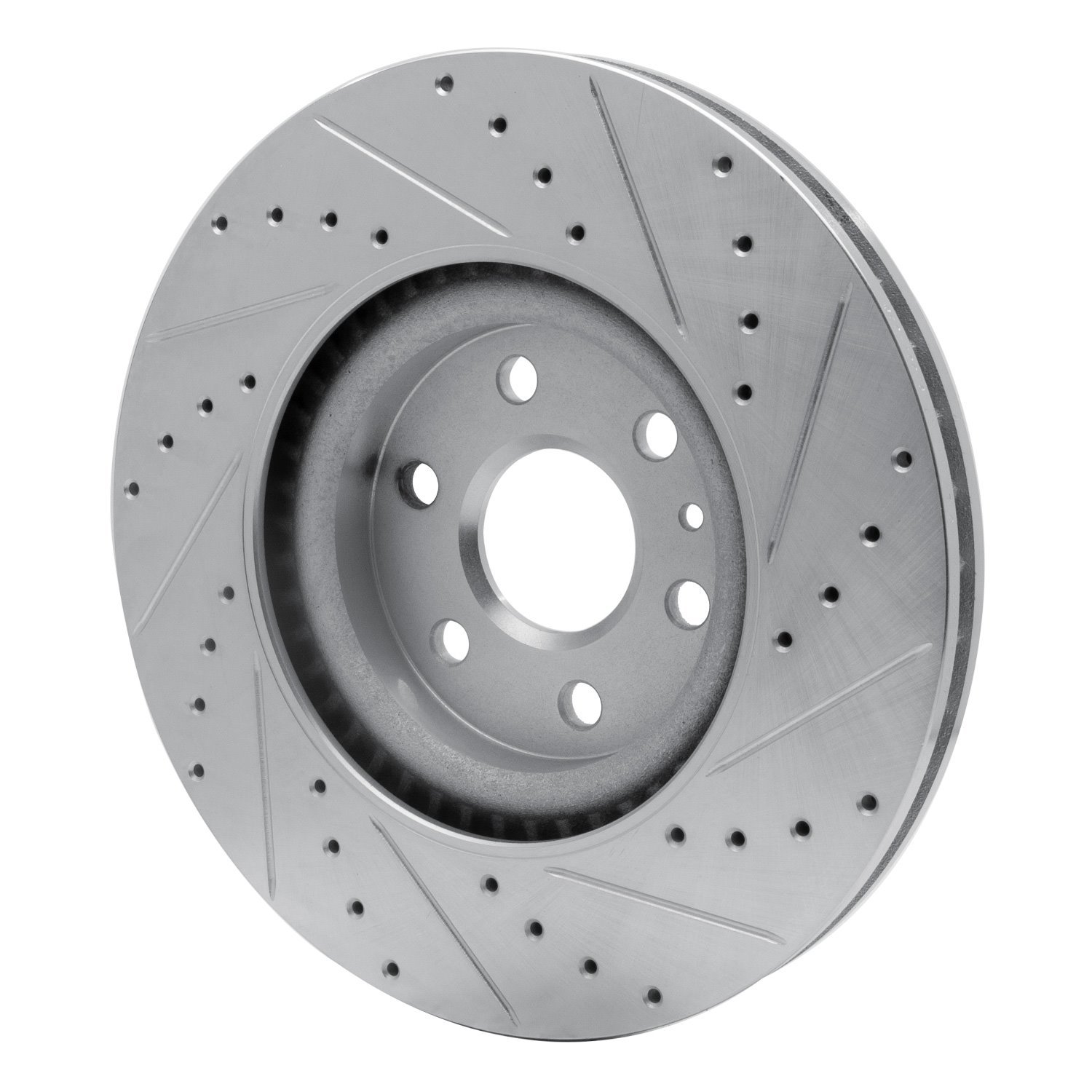 631-46046L Drilled/Slotted Brake Rotor [Silver], 2010-2016 GM, Position: Front Left