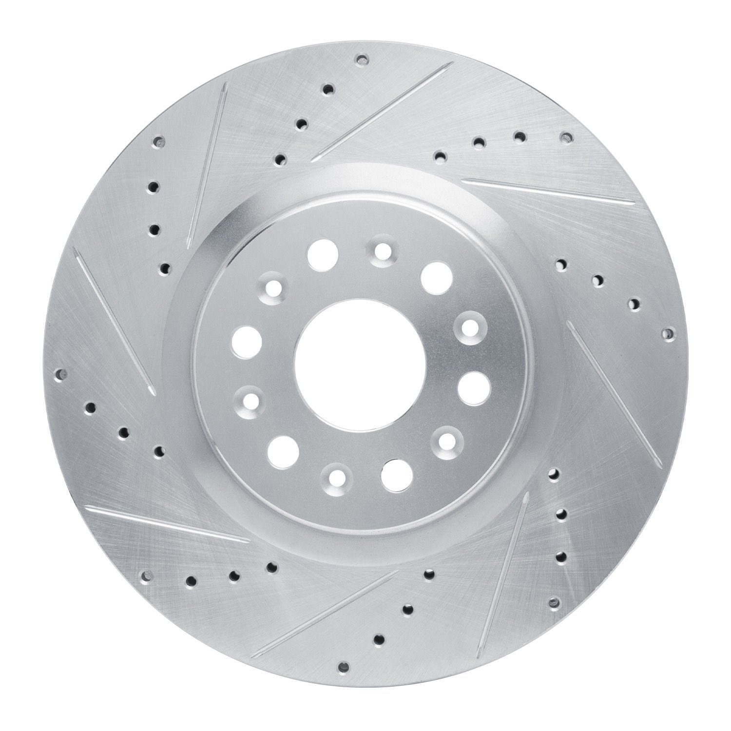631-46047L Drilled/Slotted Brake Rotor [Silver], Fits Select GM, Position: Front Left