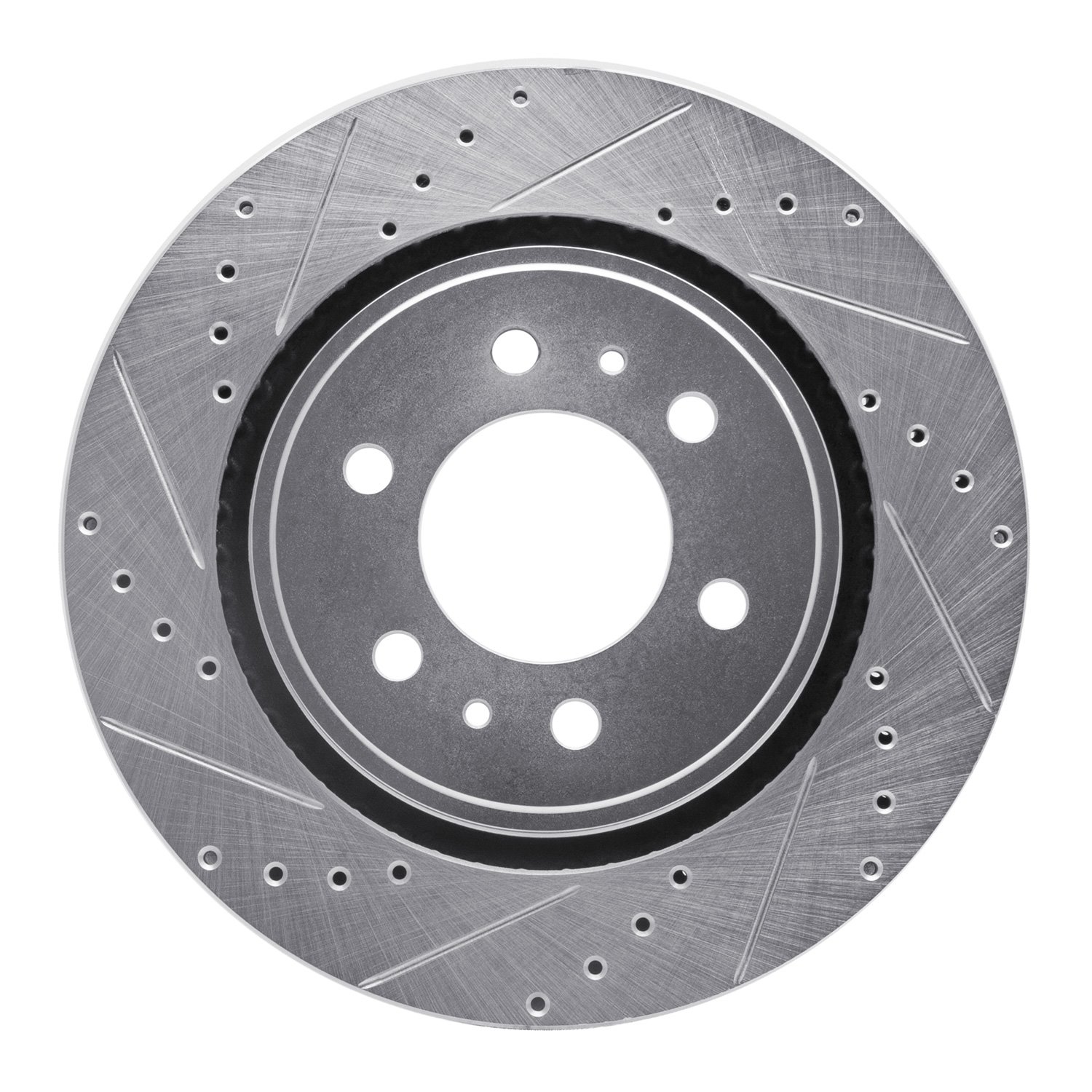 631-46066L Drilled/Slotted Brake Rotor [Silver], Fits Select GM, Position: Front Left