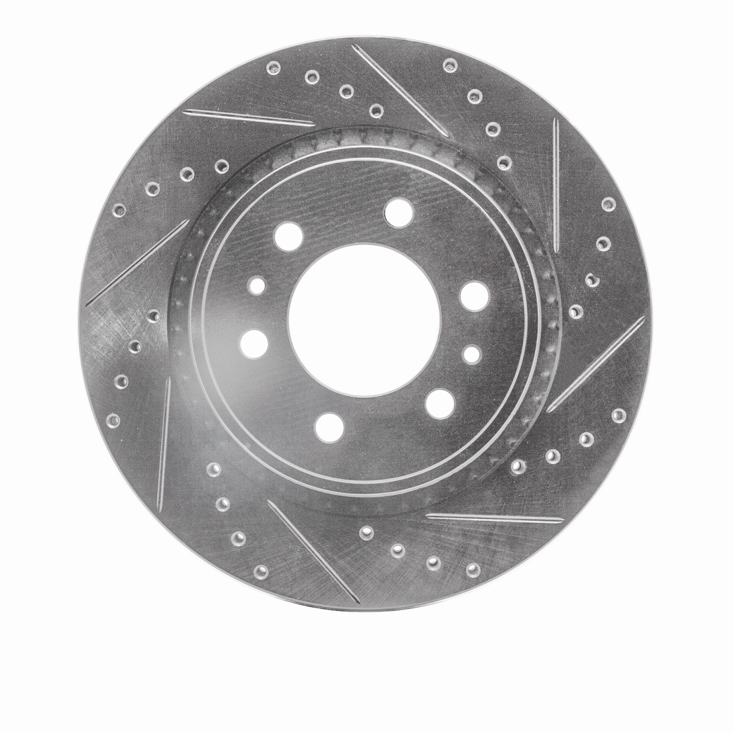 631-46066R Drilled/Slotted Brake Rotor [Silver], Fits Select GM, Position: Front Right