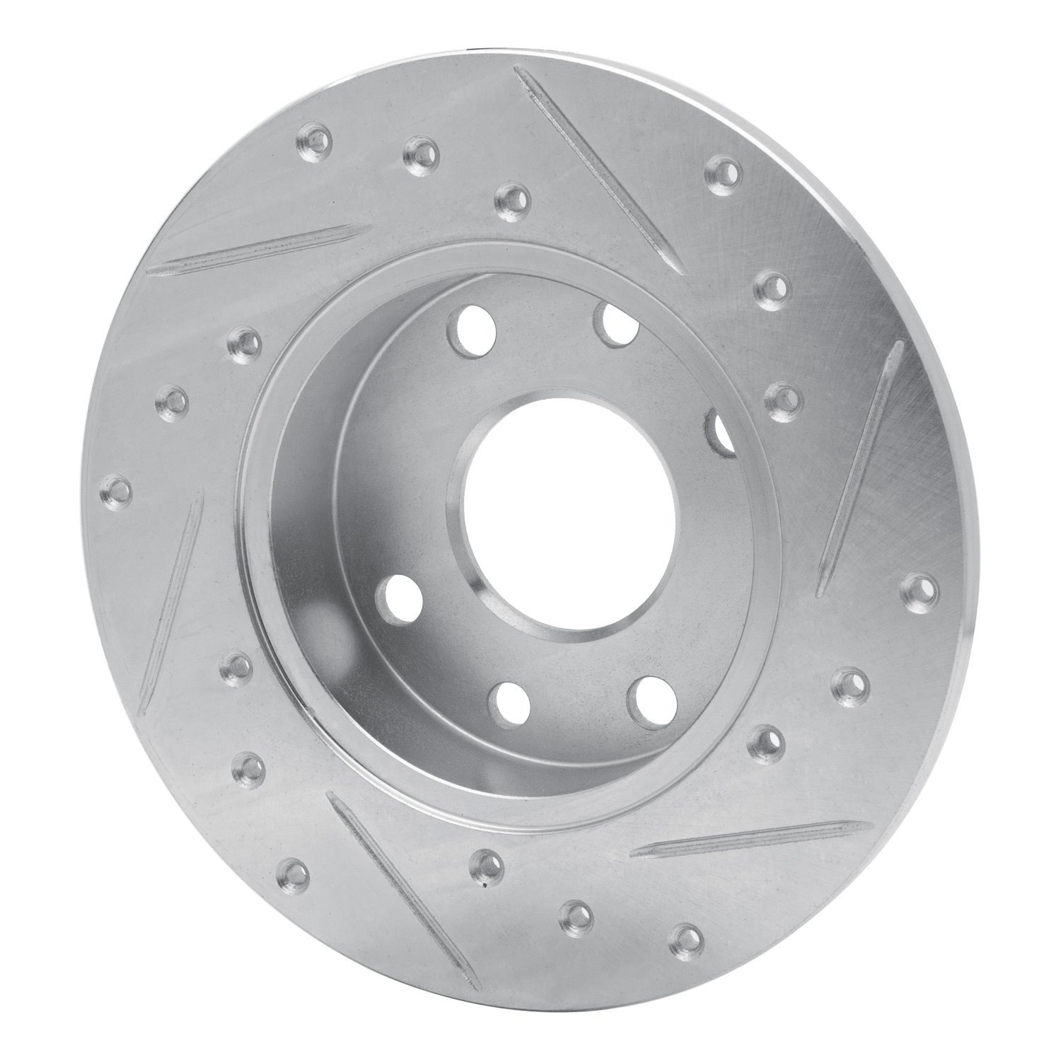 631-47001L Drilled/Slotted Brake Rotor [Silver], 1985-1989 GM, Position: Front Left