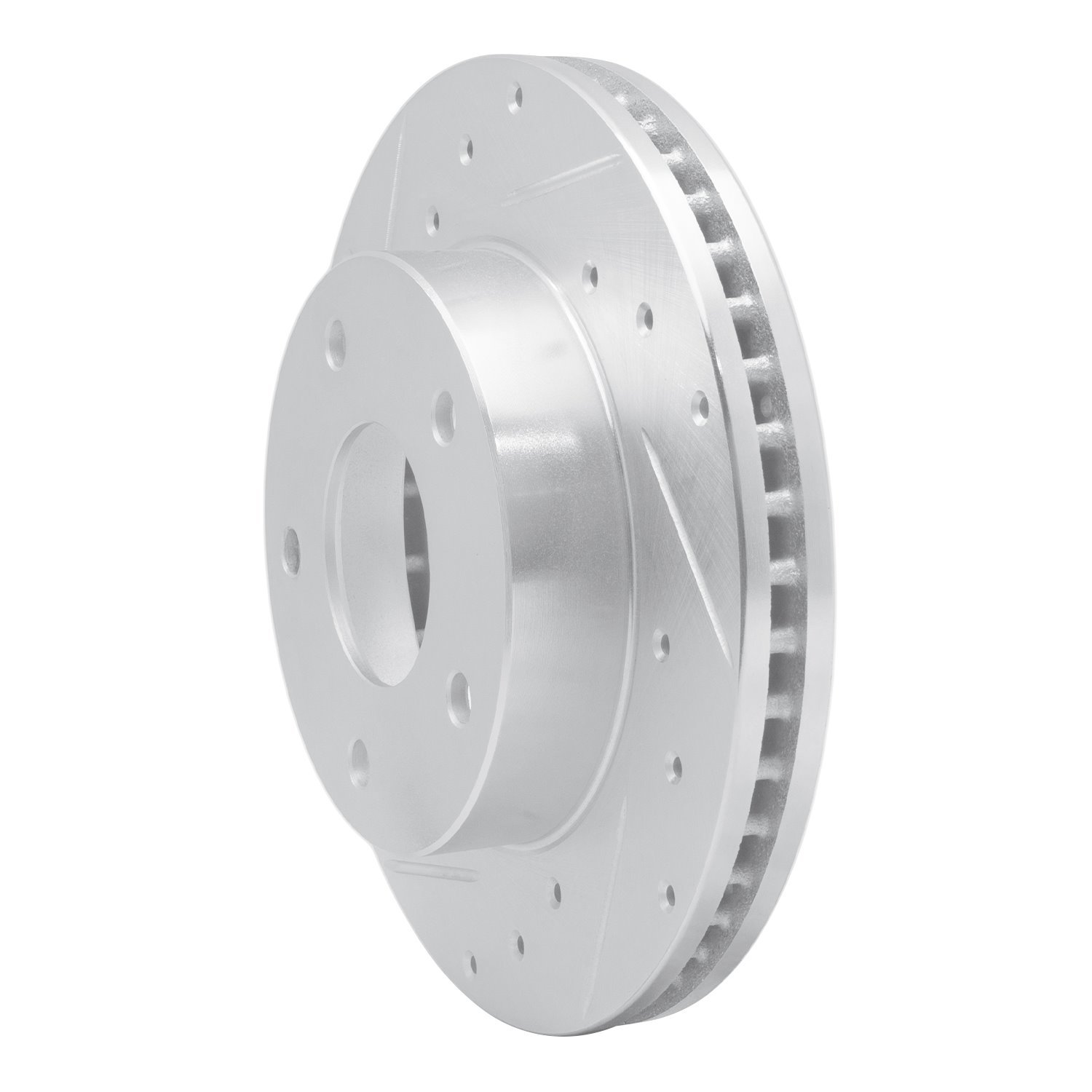 631-47014L Drilled/Slotted Brake Rotor [Silver], 1982-1988 GM, Position: Rear Left