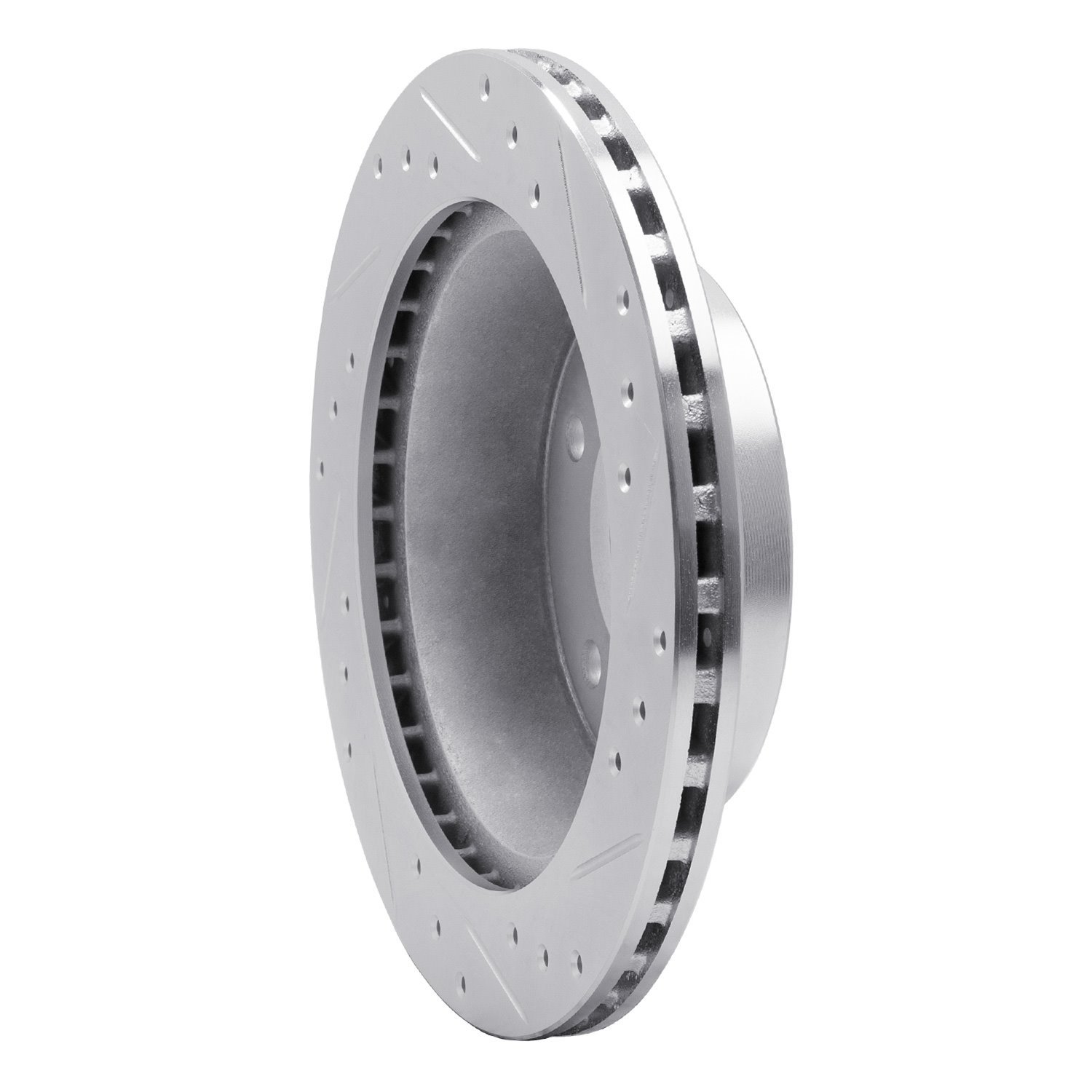631-47015L Drilled/Slotted Brake Rotor [Silver], 1984-1987 GM, Position: Front Left