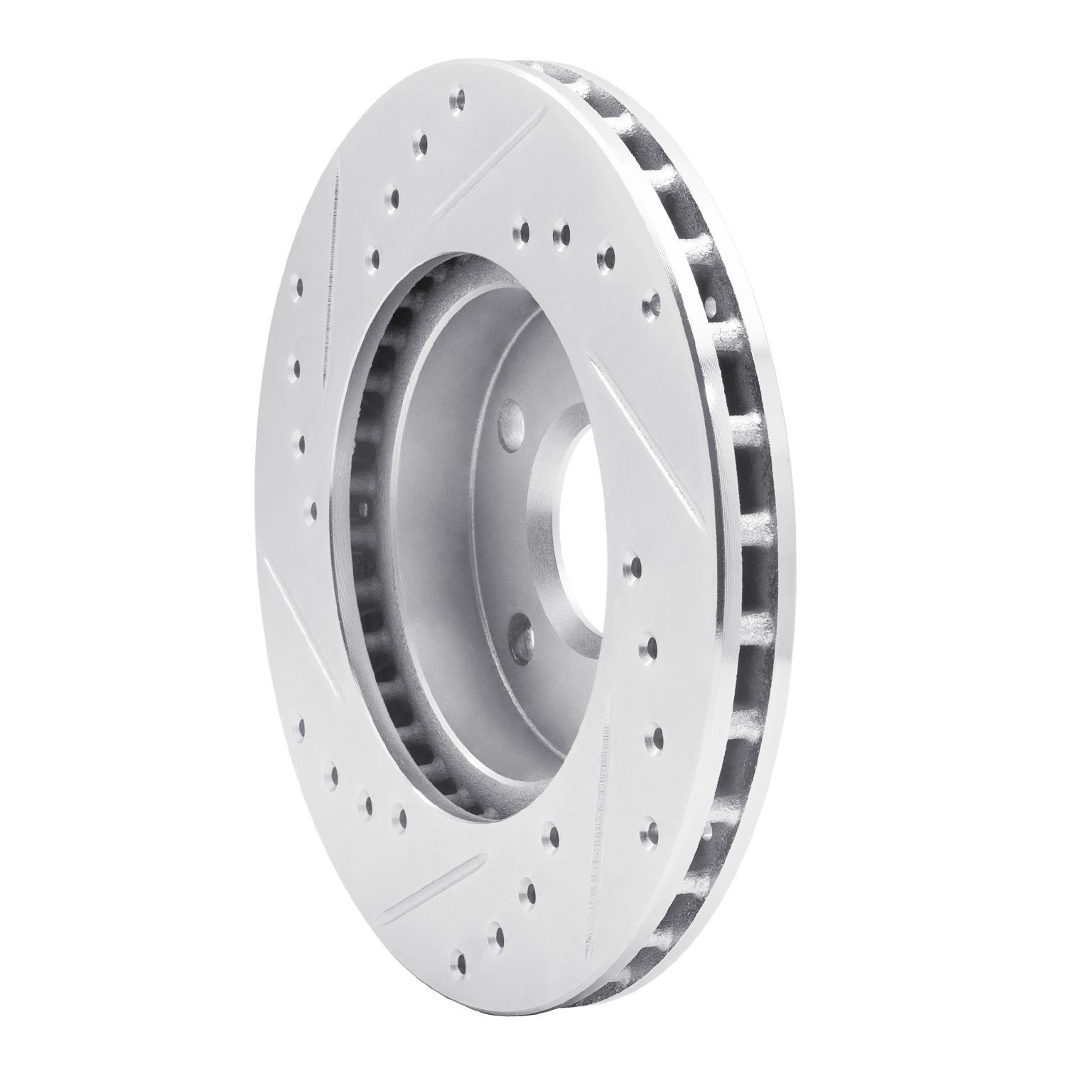 631-47018R Drilled/Slotted Brake Rotor [Silver], 1985-1991 GM, Position: Front Right