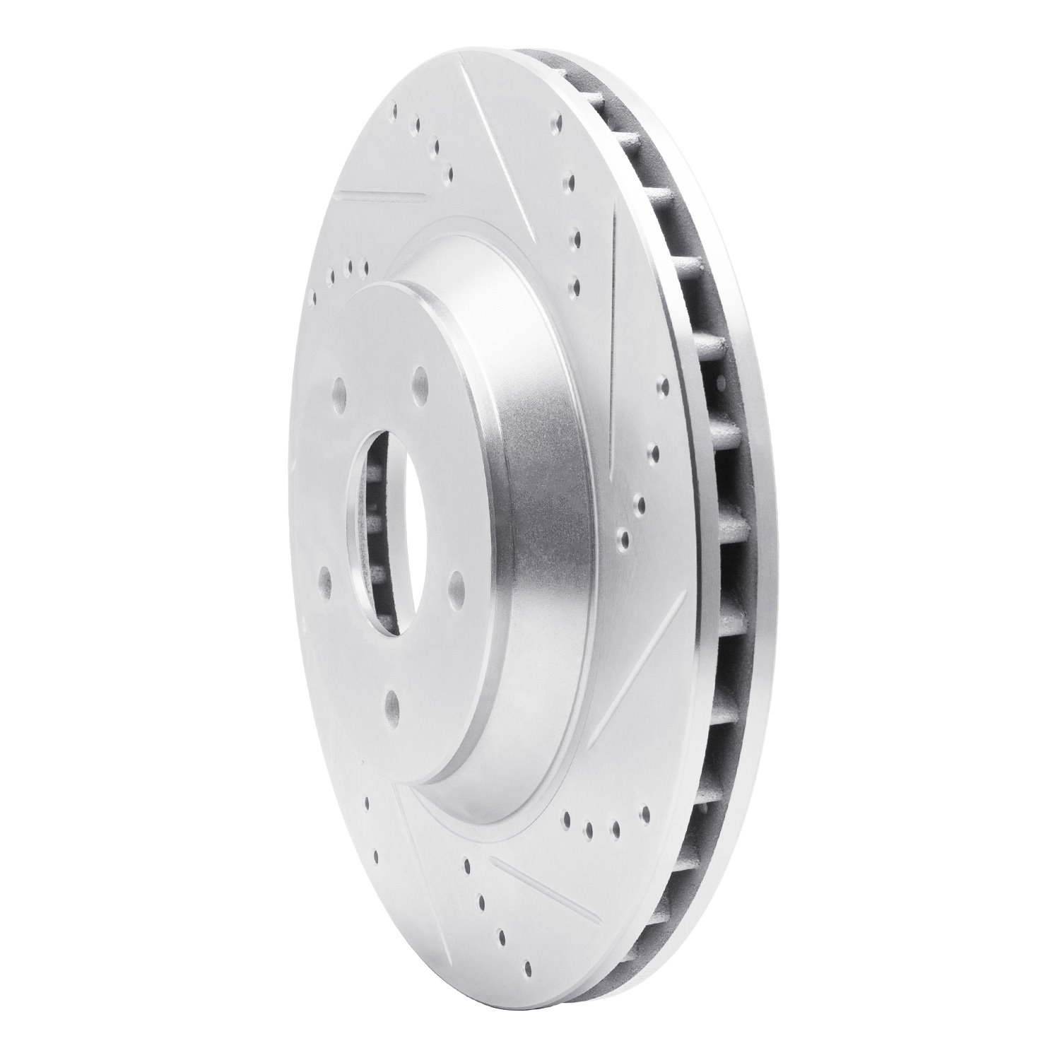 631-47023D Drilled/Slotted Brake Rotor [Silver], 1988-1996 GM, Position: Left Front