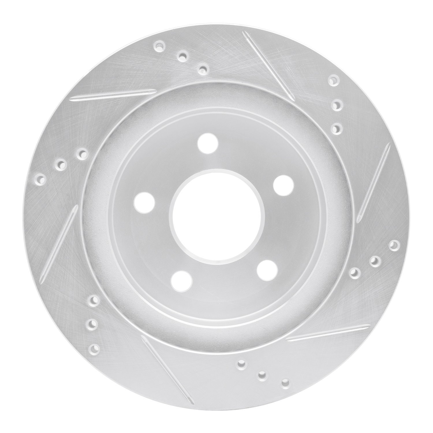 631-47025L Drilled/Slotted Brake Rotor [Silver], 1993-1997 GM, Position: Rear Left