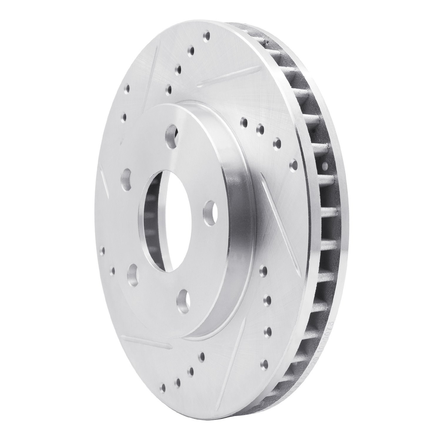631-47026L Drilled/Slotted Brake Rotor [Silver], 1990-1997 GM, Position: Front Left