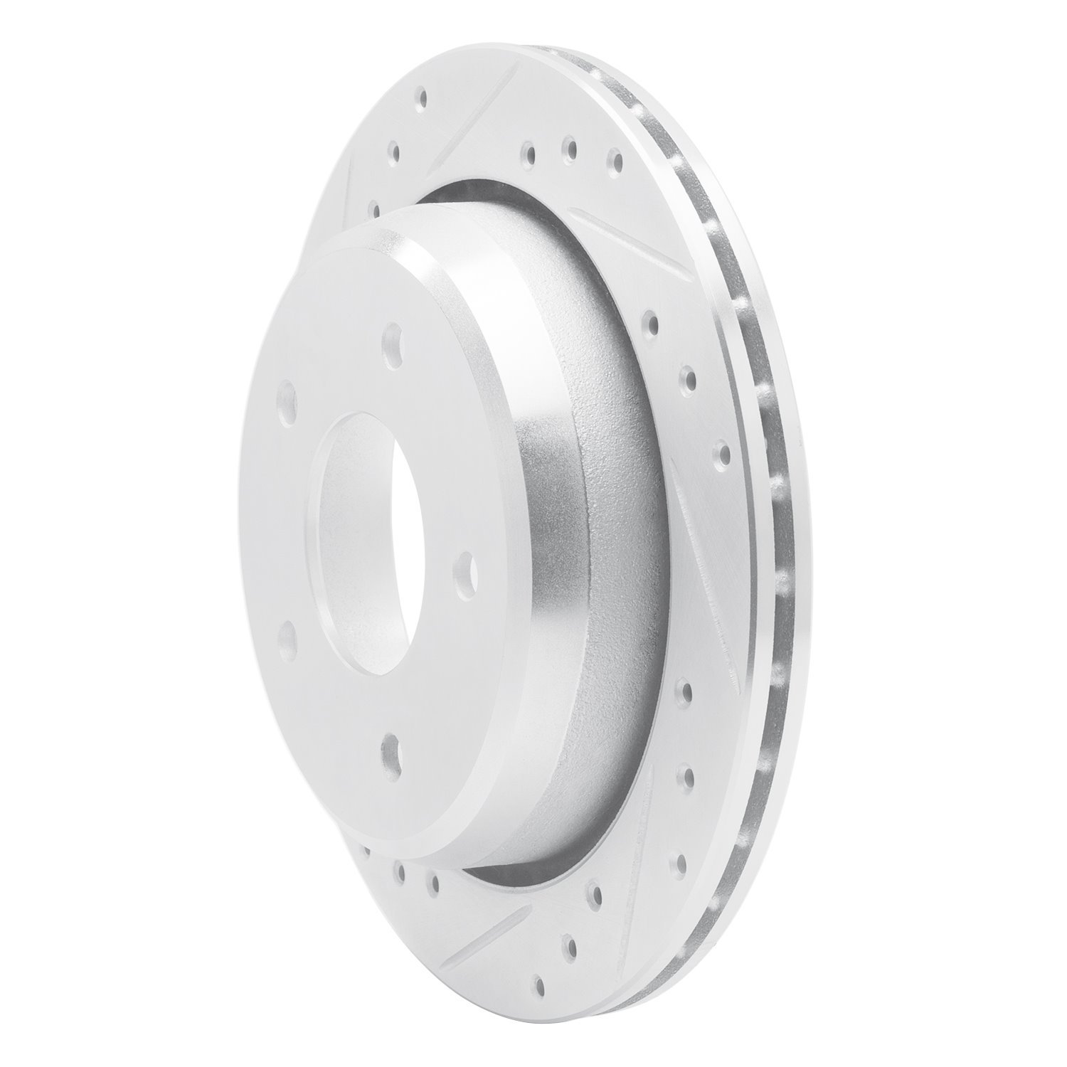 631-47027L Drilled/Slotted Brake Rotor [Silver], 1994-1996 GM, Position: Rear Left