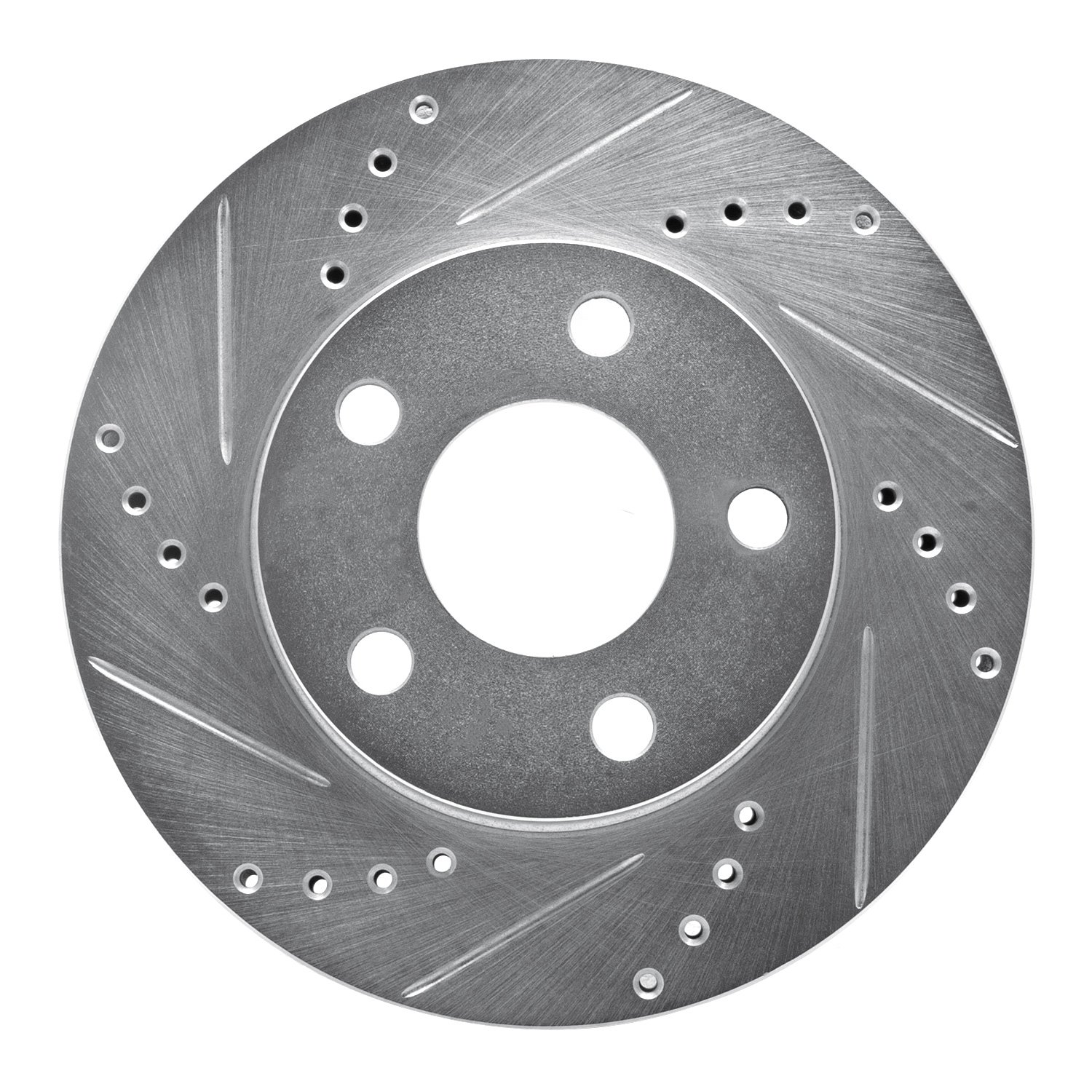 631-47028L Drilled/Slotted Brake Rotor [Silver], 1997-2005 GM, Position: Front Left