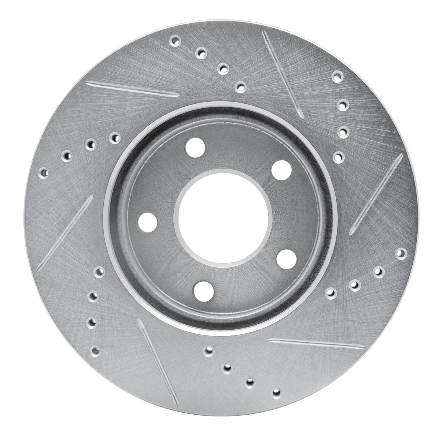 631-47033L Drilled/Slotted Brake Rotor [Silver], 2006-2011 GM, Position: Front Left