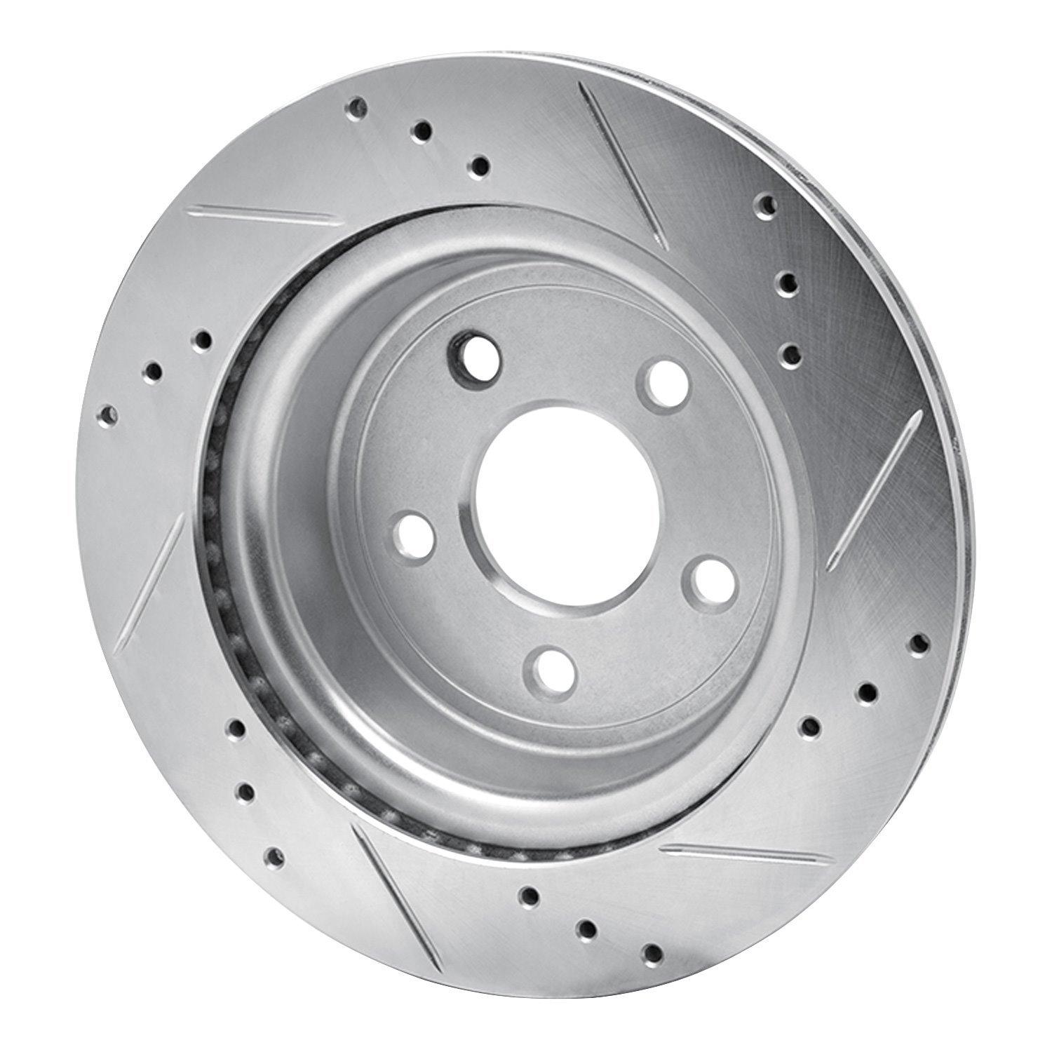 631-47038L Drilled/Slotted Brake Rotor [Silver], 2008-2010 GM, Position: Rear Left