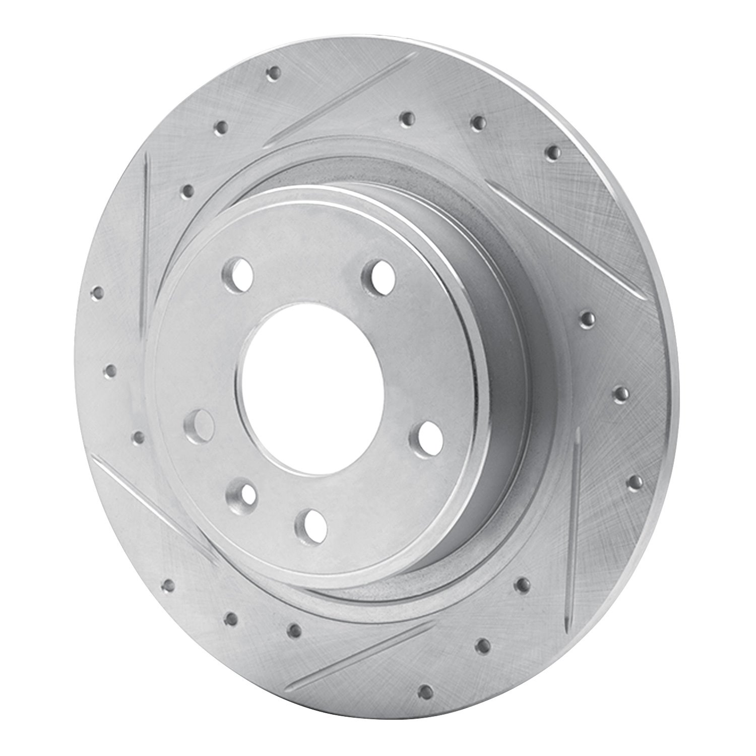 631-47044L Drilled/Slotted Brake Rotor [Silver], 2011-2019 GM, Position: Rear Left