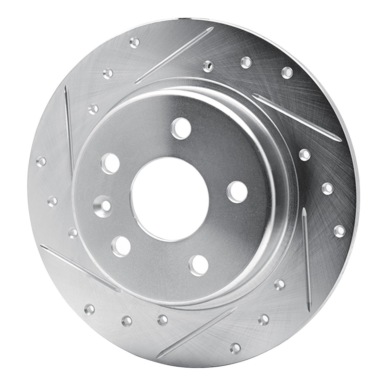 631-47052L Drilled/Slotted Brake Rotor [Silver], Fits Select GM, Position: Rear Left