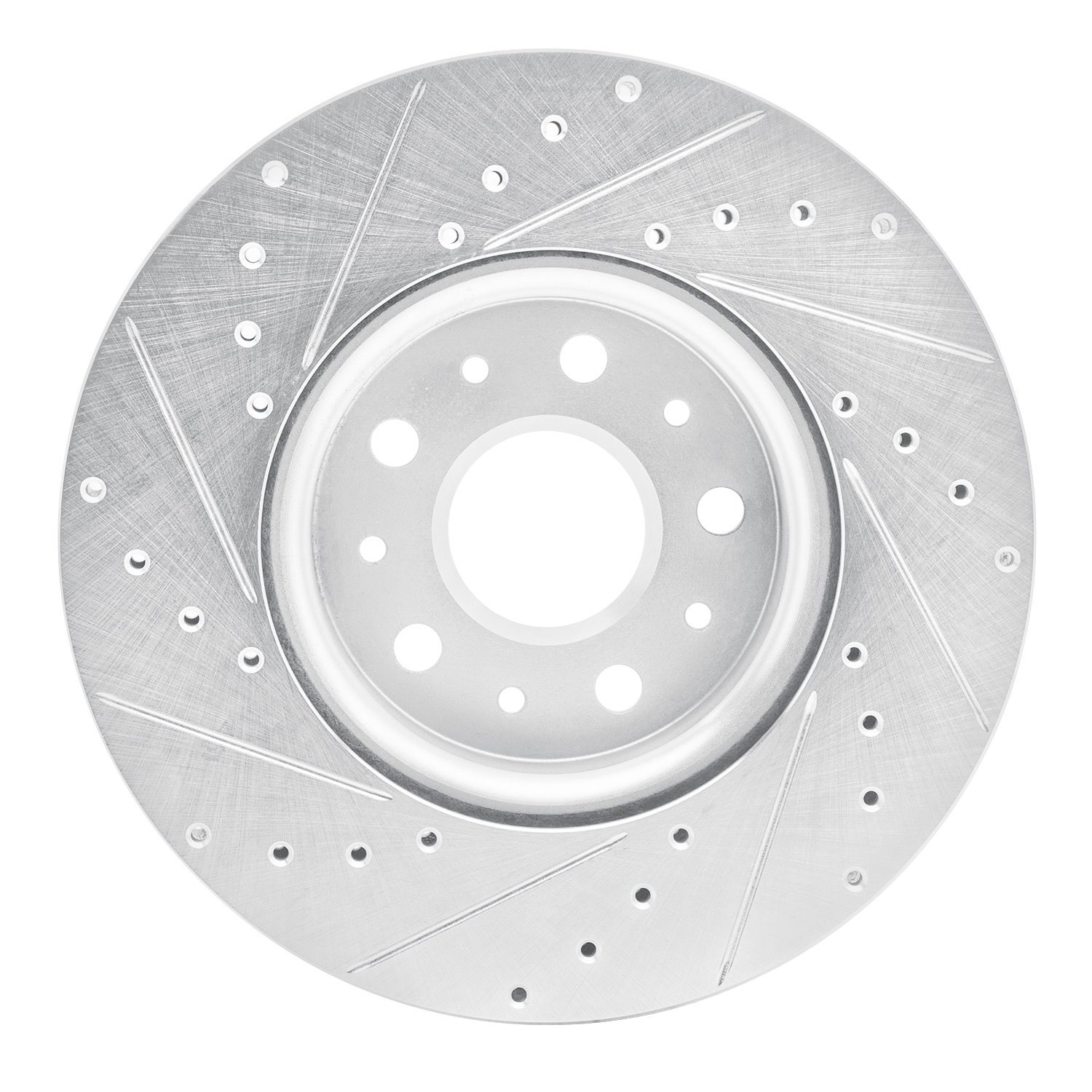 631-47055R Drilled/Slotted Brake Rotor [Silver], Fits Select GM, Position: Front Right