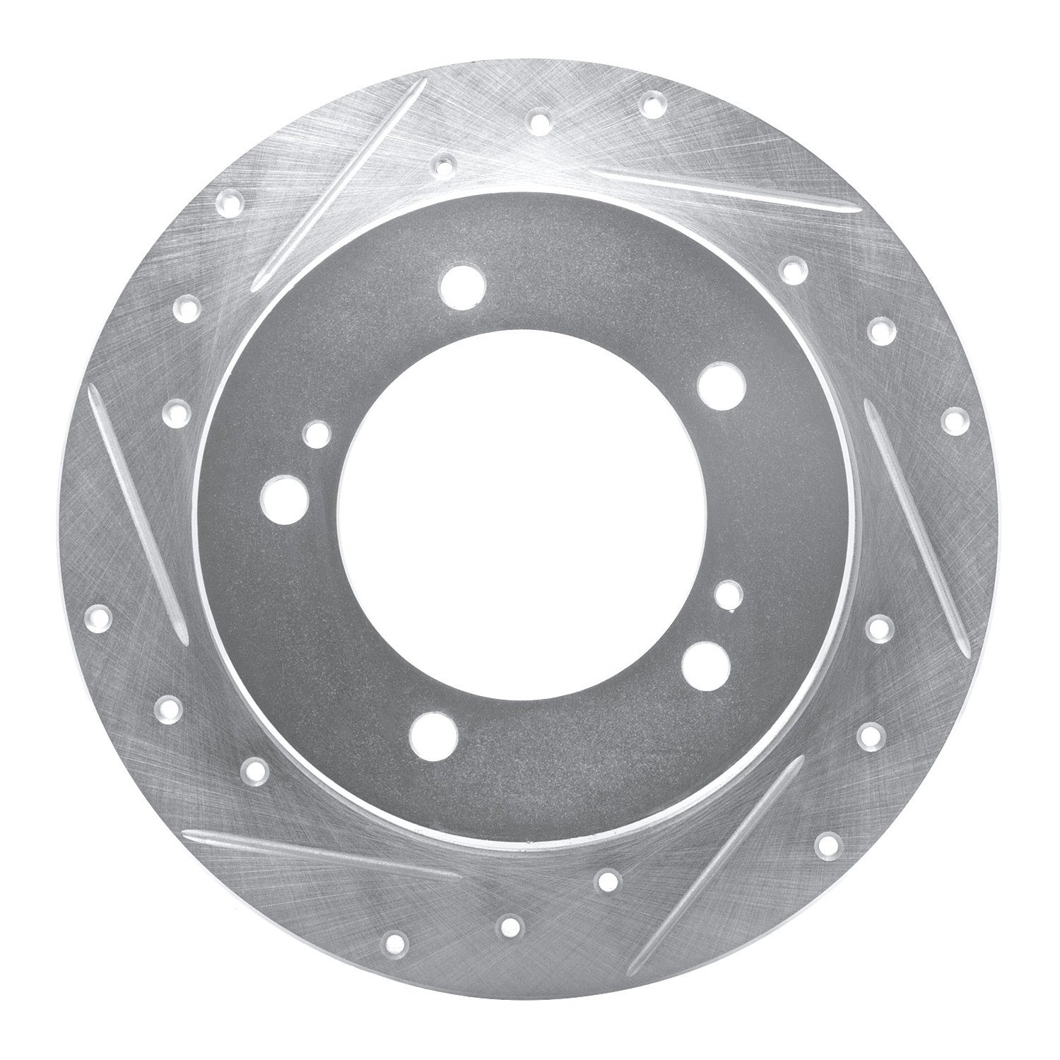 631-47058R Drilled/Slotted Brake Rotor [Silver], 1983-1998 GM, Position: Front Right