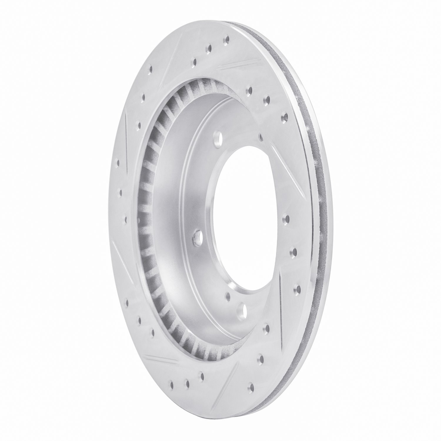 631-47059R Drilled/Slotted Brake Rotor [Silver], 1991-1998 GM, Position: Front Right