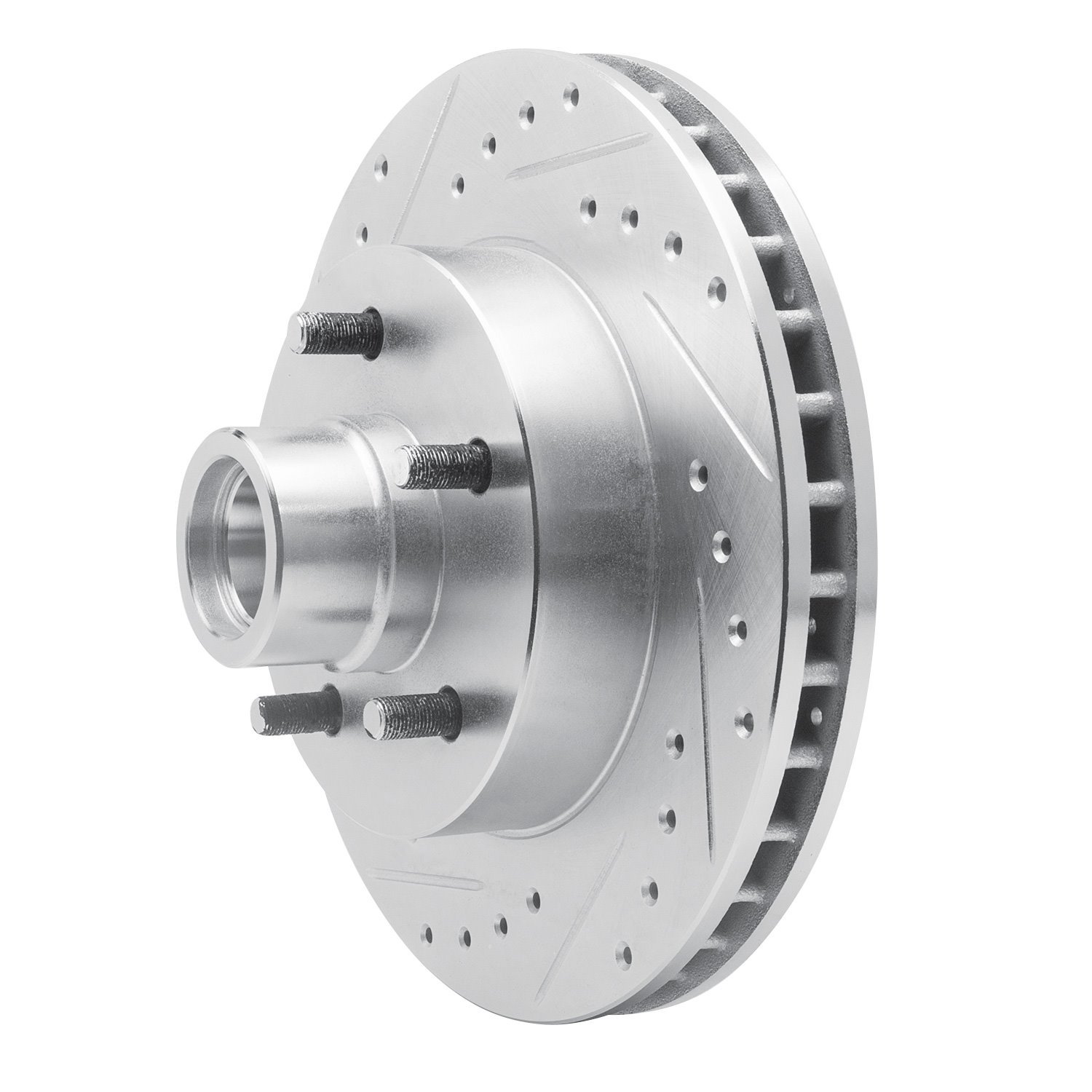 631-47065L Drilled/Slotted Brake Rotor [Silver], 1969-1996 GM, Position: Front Left
