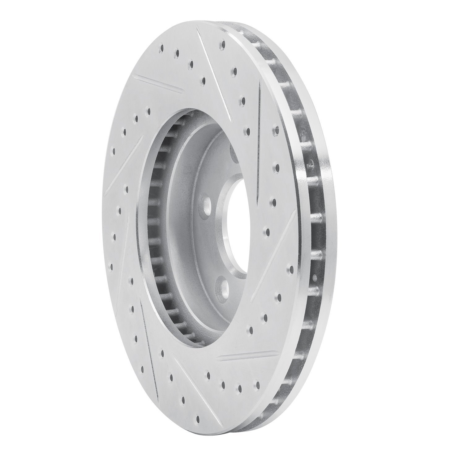 631-47067L Drilled/Slotted Brake Rotor [Silver], 2001-2007 GM, Position: Front Left