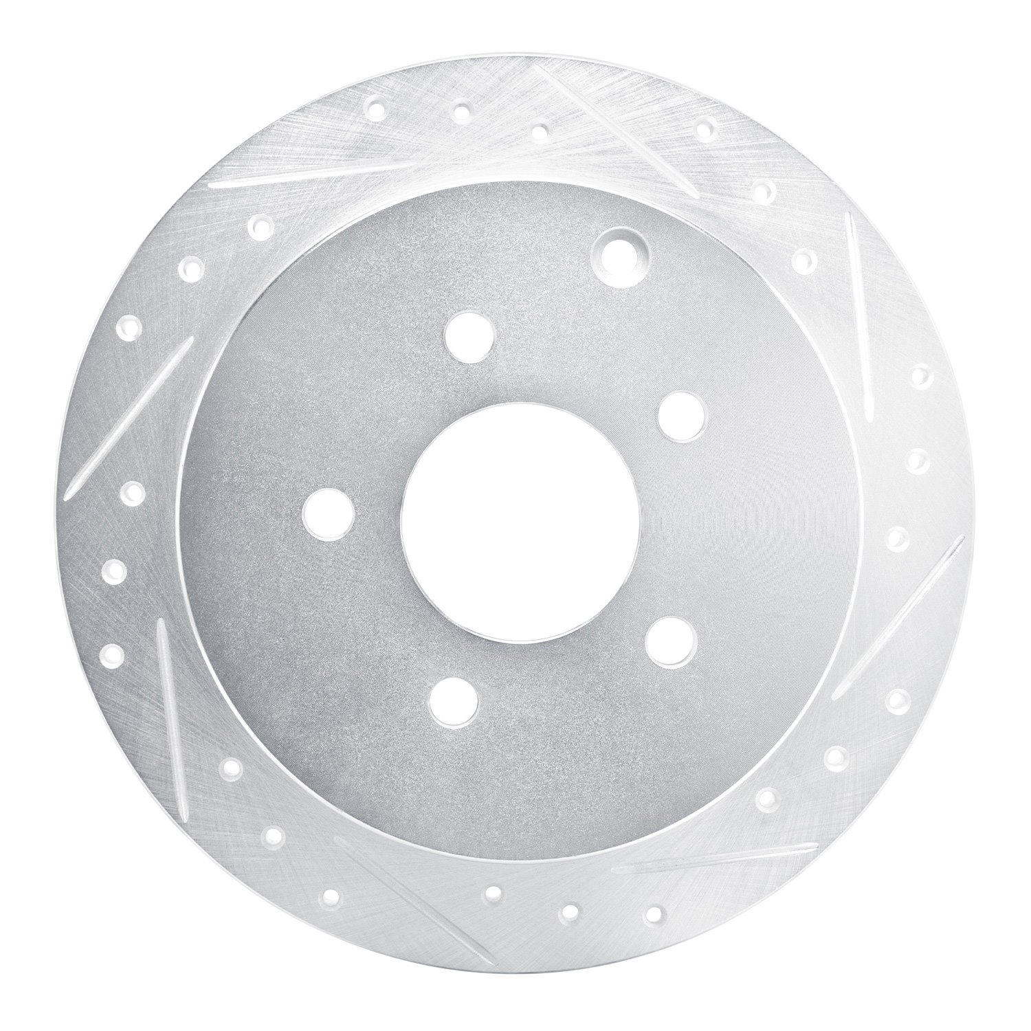 631-47068R Drilled/Slotted Brake Rotor [Silver], 2001-2007 GM, Position: Rear Right