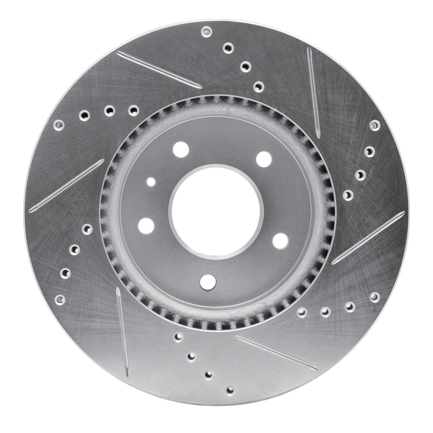 631-47070L Drilled/Slotted Brake Rotor [Silver], 2007-2015 GM, Position: Front Left