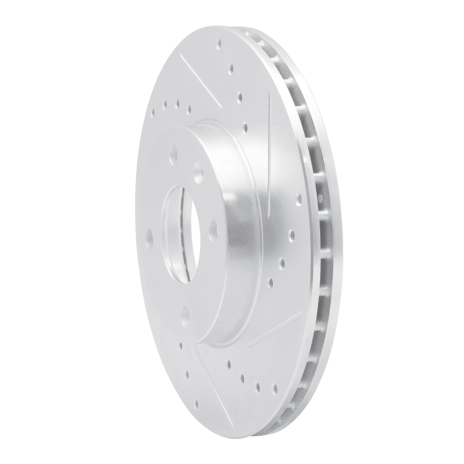 631-47076R Drilled/Slotted Brake Rotor [Silver], Fits Select GM, Position: Front Right