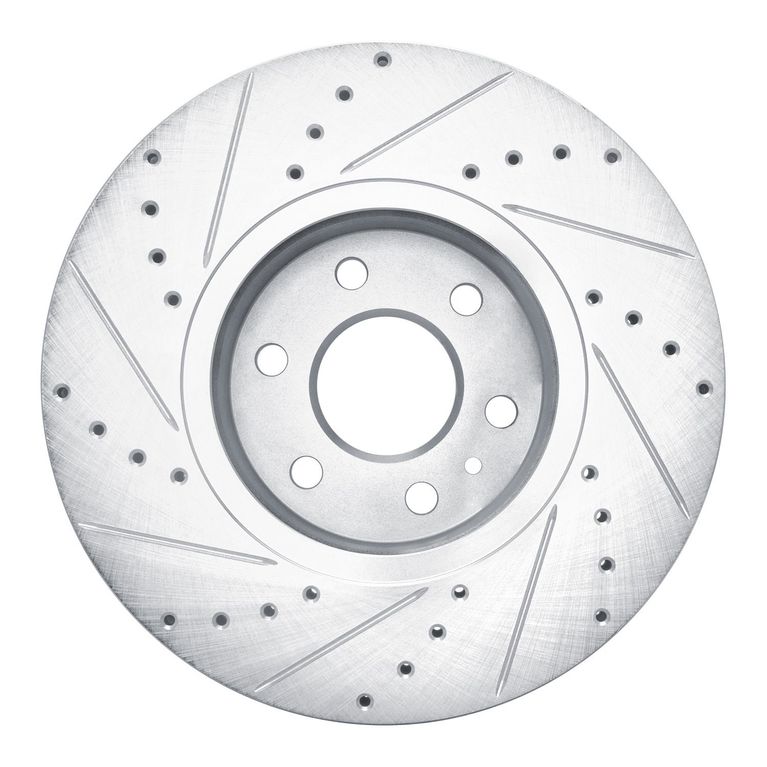 631-47087R Drilled/Slotted Brake Rotor [Silver], Fits Select GM, Position: Front Right