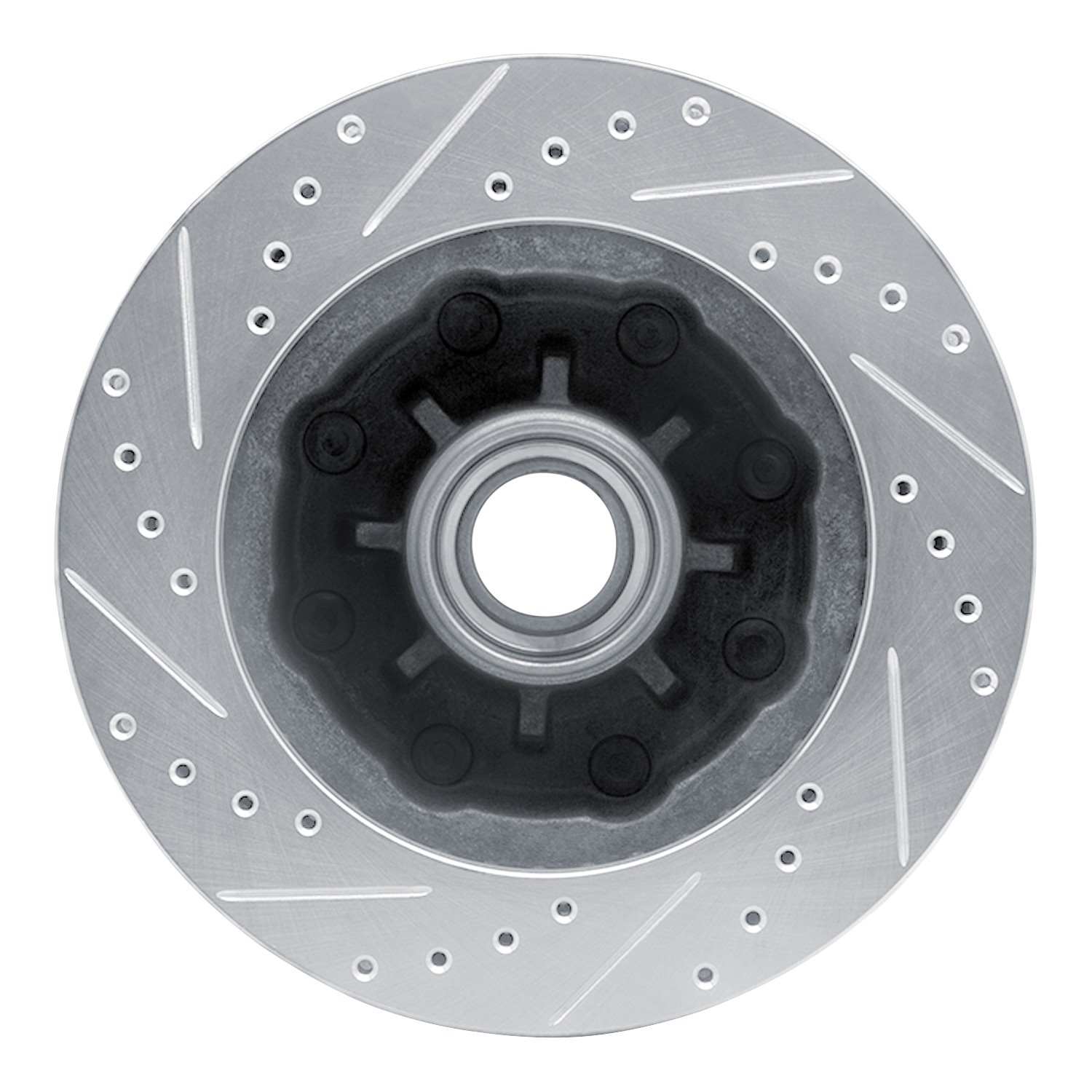 631-48002R Drilled/Slotted Brake Rotor [Silver], 1974-2006 Multiple Makes/Models, Position: Front Right,Fr Right