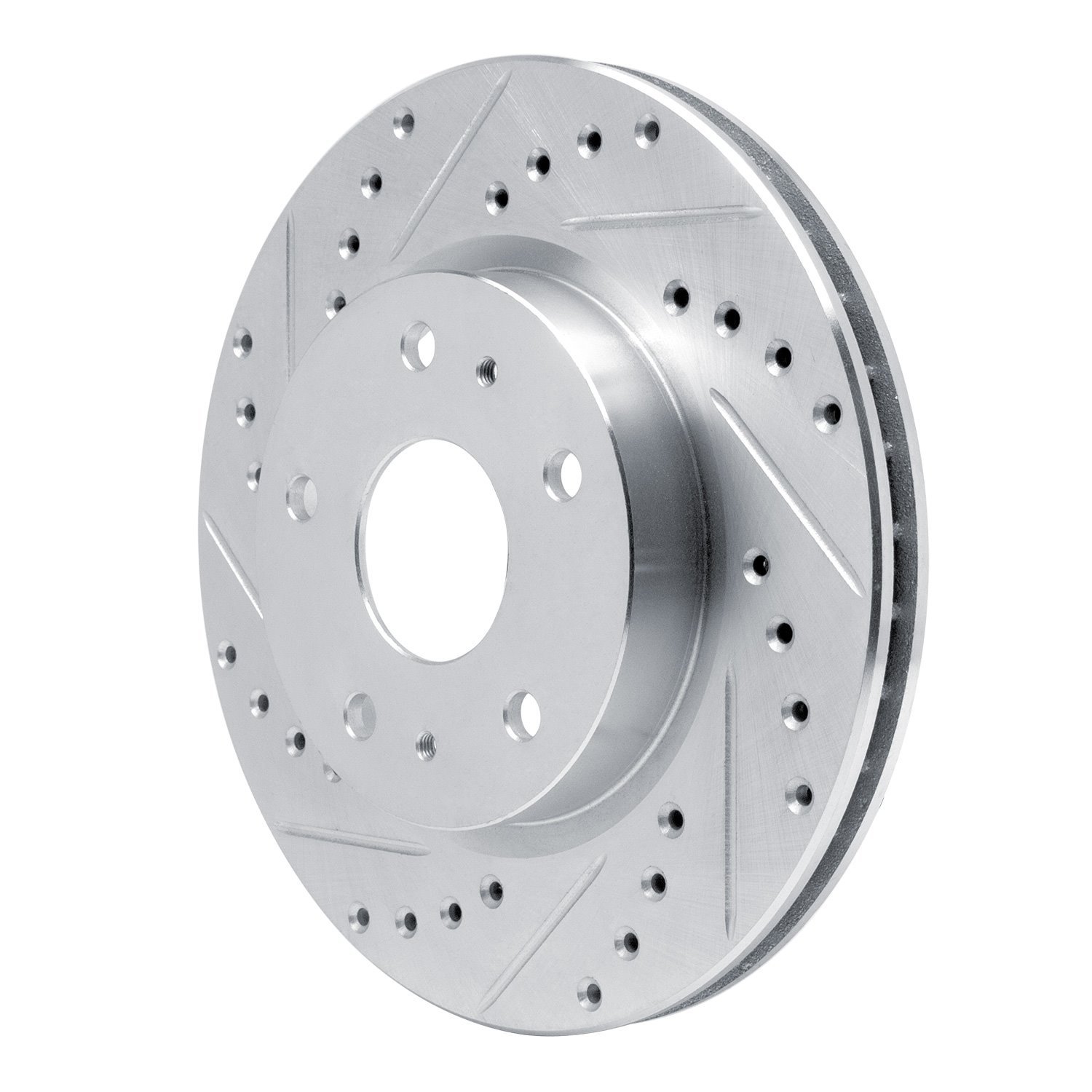 631-48012L Drilled/Slotted Brake Rotor [Silver], 1988-1989 GM, Position: Front Left