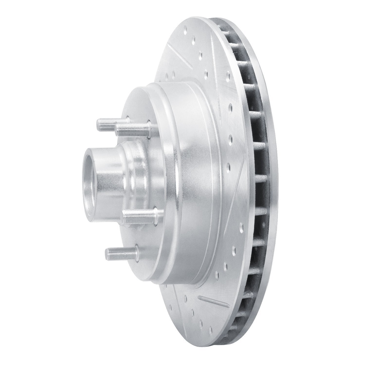 631-48015R Drilled/Slotted Brake Rotor [Silver], 1990-2002 GM, Position: Front Right