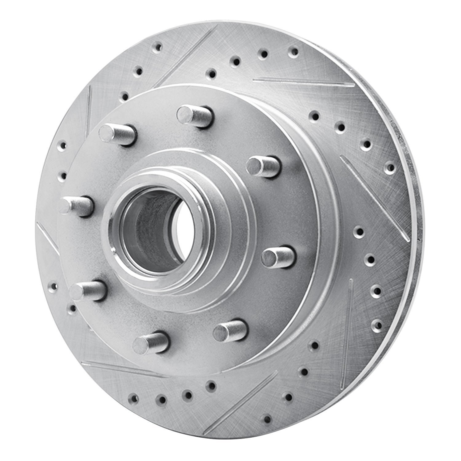 631-48023L Drilled/Slotted Brake Rotor [Silver], 1992-2002 GM, Position: Front Left