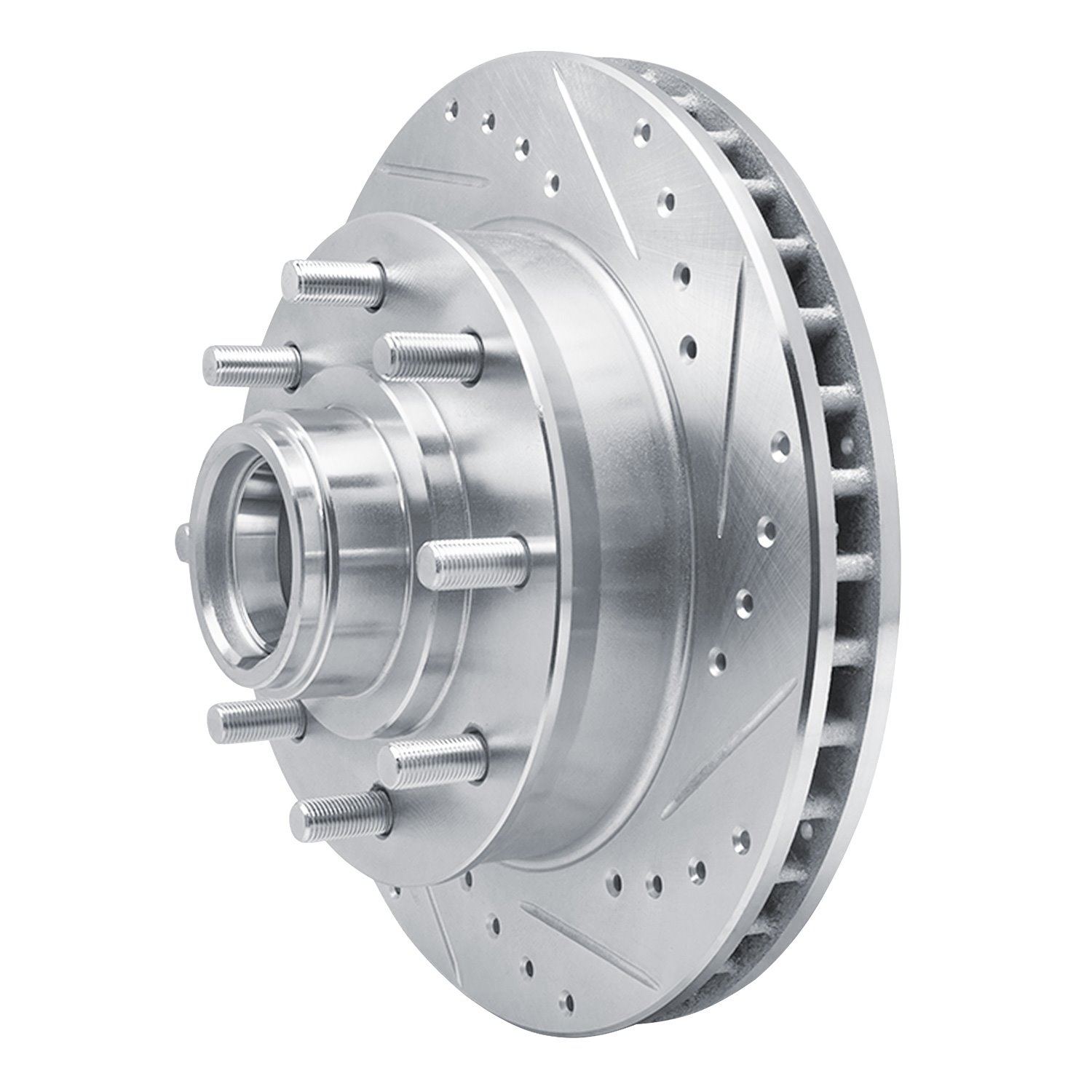 631-48023R Drilled/Slotted Brake Rotor [Silver], 1992-2002 GM, Position: Front Right