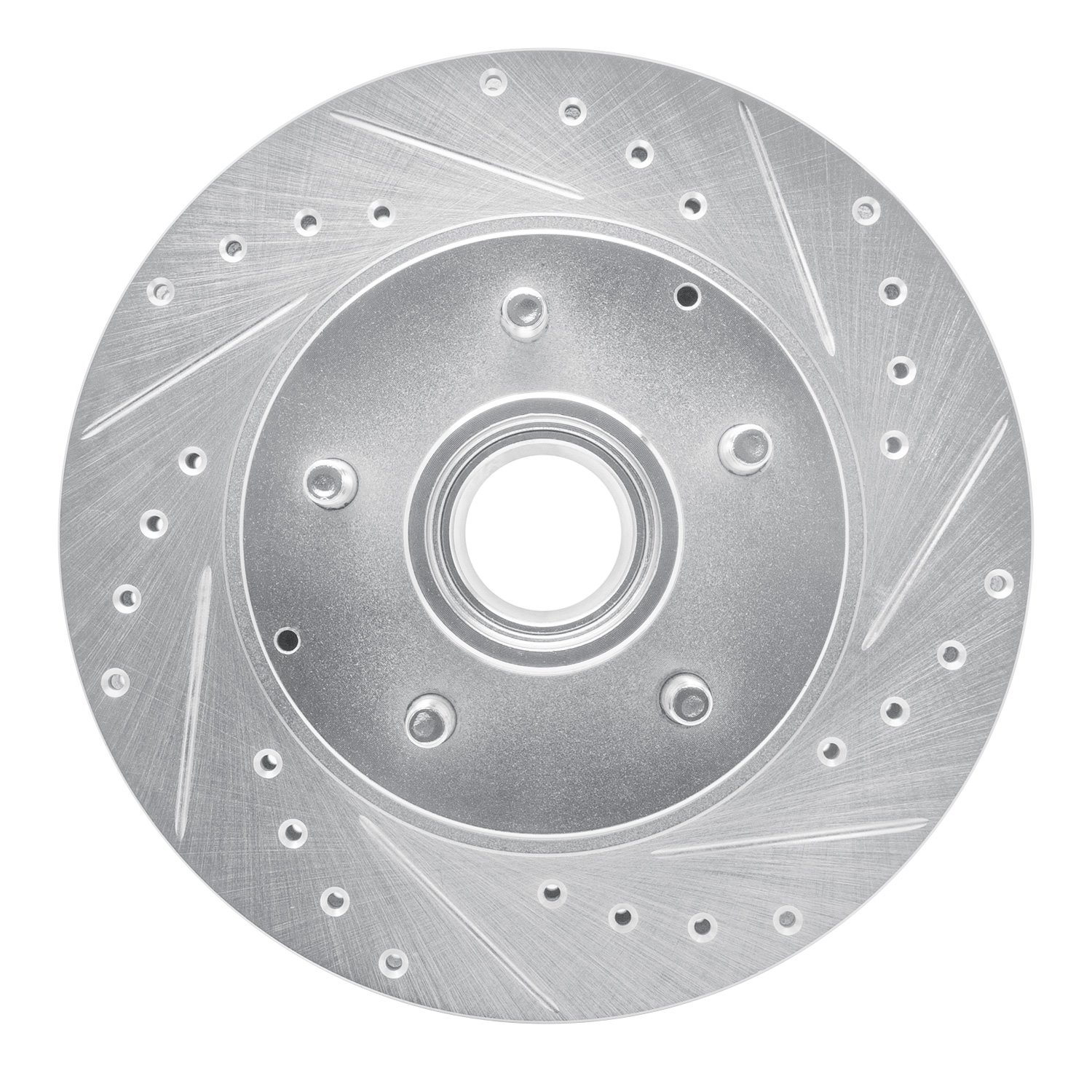 631-48025R Drilled/Slotted Brake Rotor [Silver], 1993-1995 GM, Position: Front Right