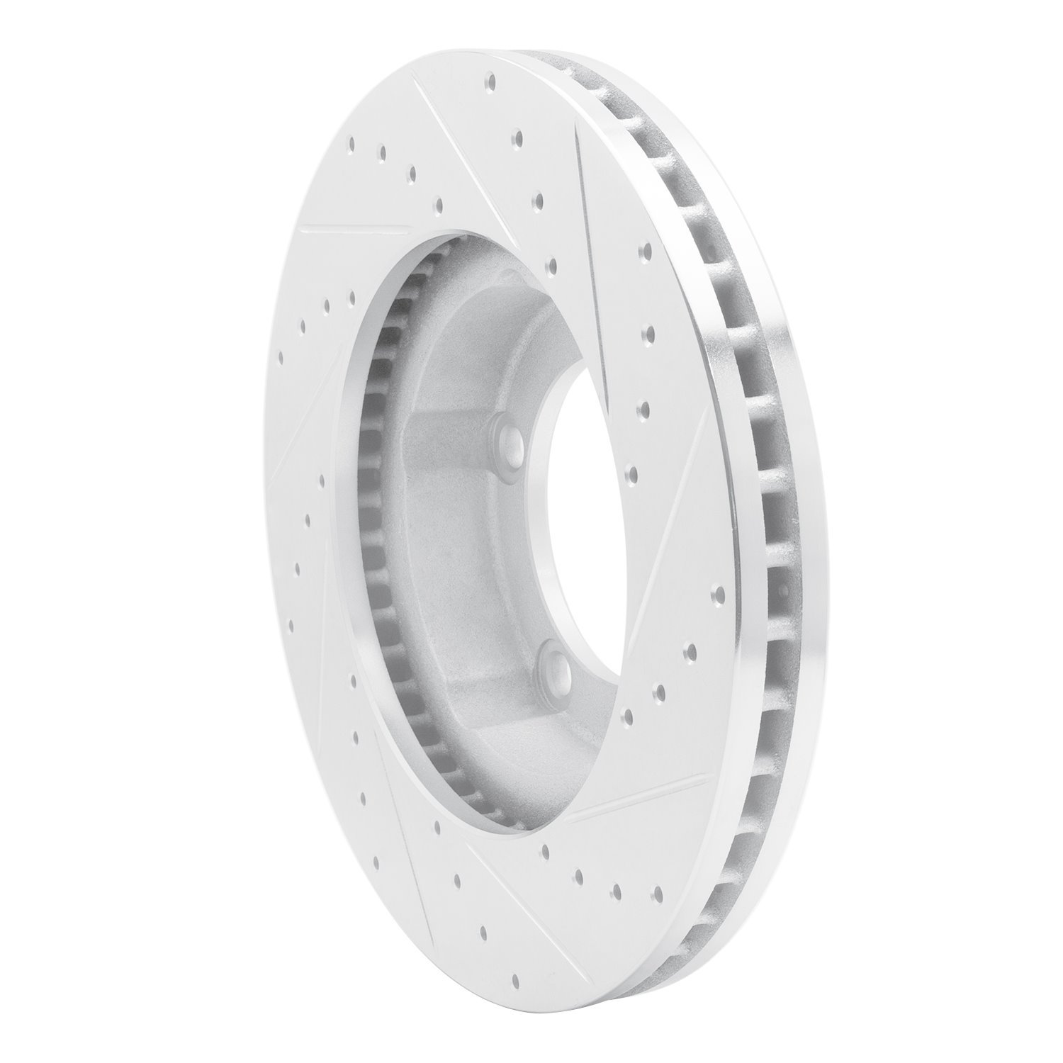 631-48027L Drilled/Slotted Brake Rotor [Silver], 1994-2006 Multiple Makes/Models, Position: Front Left,Fr Left